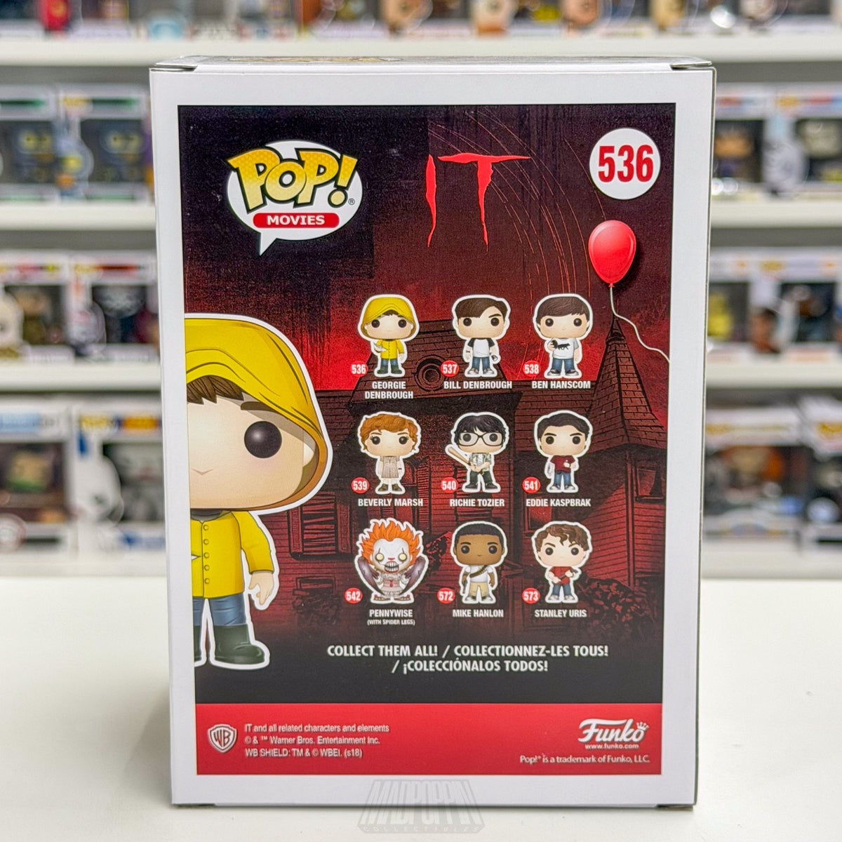 Funko Pop Movies IT Georgie Denbrough 536 Pennywise Clown Horror Vinyl Figure