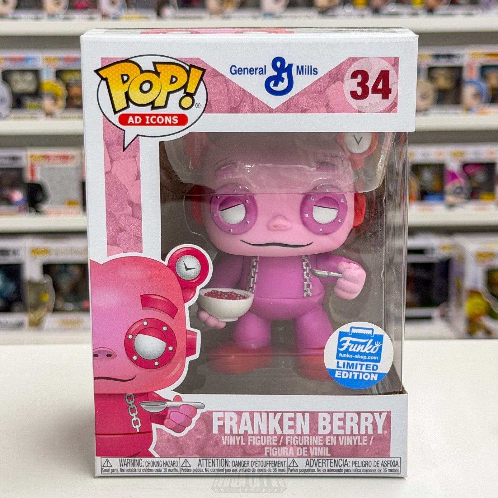 Funko Pop Ad Icons General Mills Franken Berry w/Cereal Bowl 34 Toy Vi