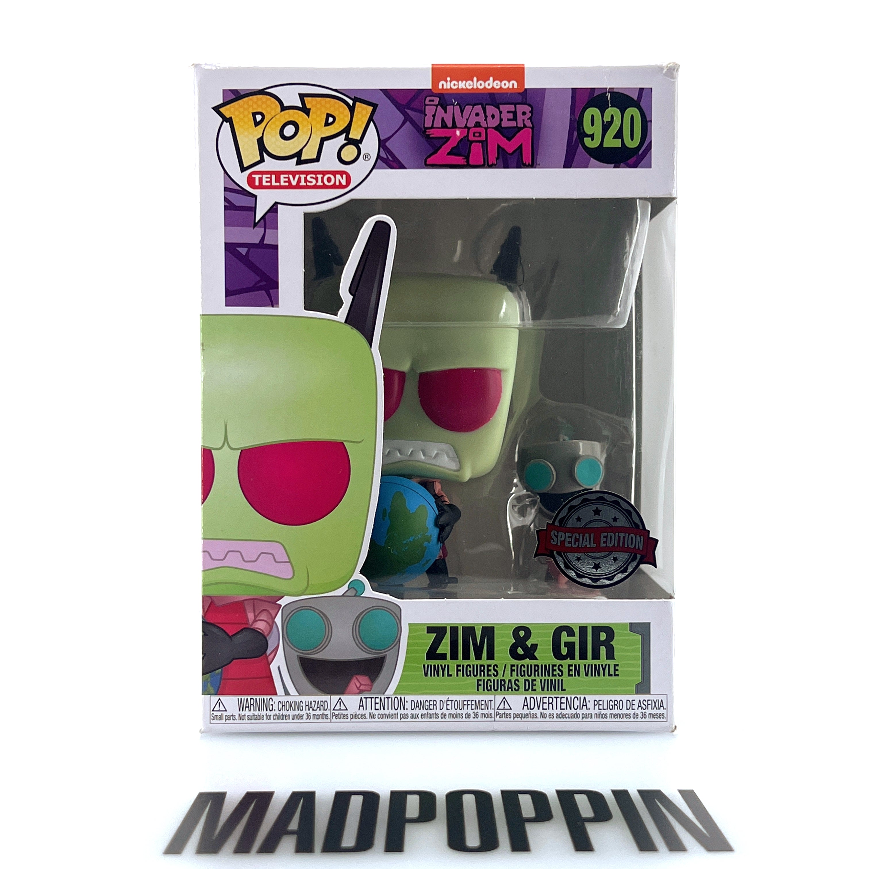Funko POP! Nickelodeon Invader Zim Animation Zim & Gir Special Edition #920