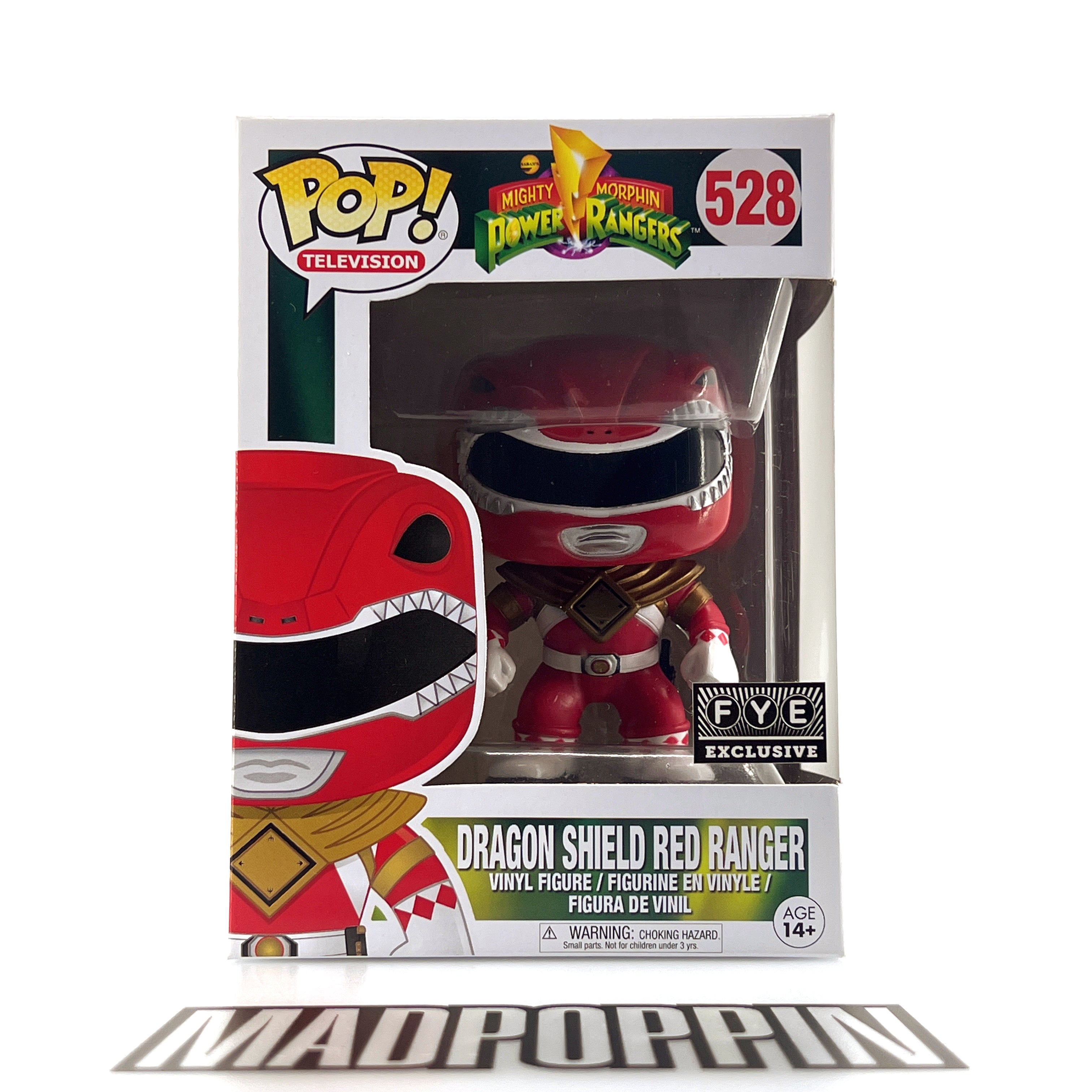 Funko Pop TV Mighty Morphin Power Rangers Dragon Shield Red Ranger FYE #528
