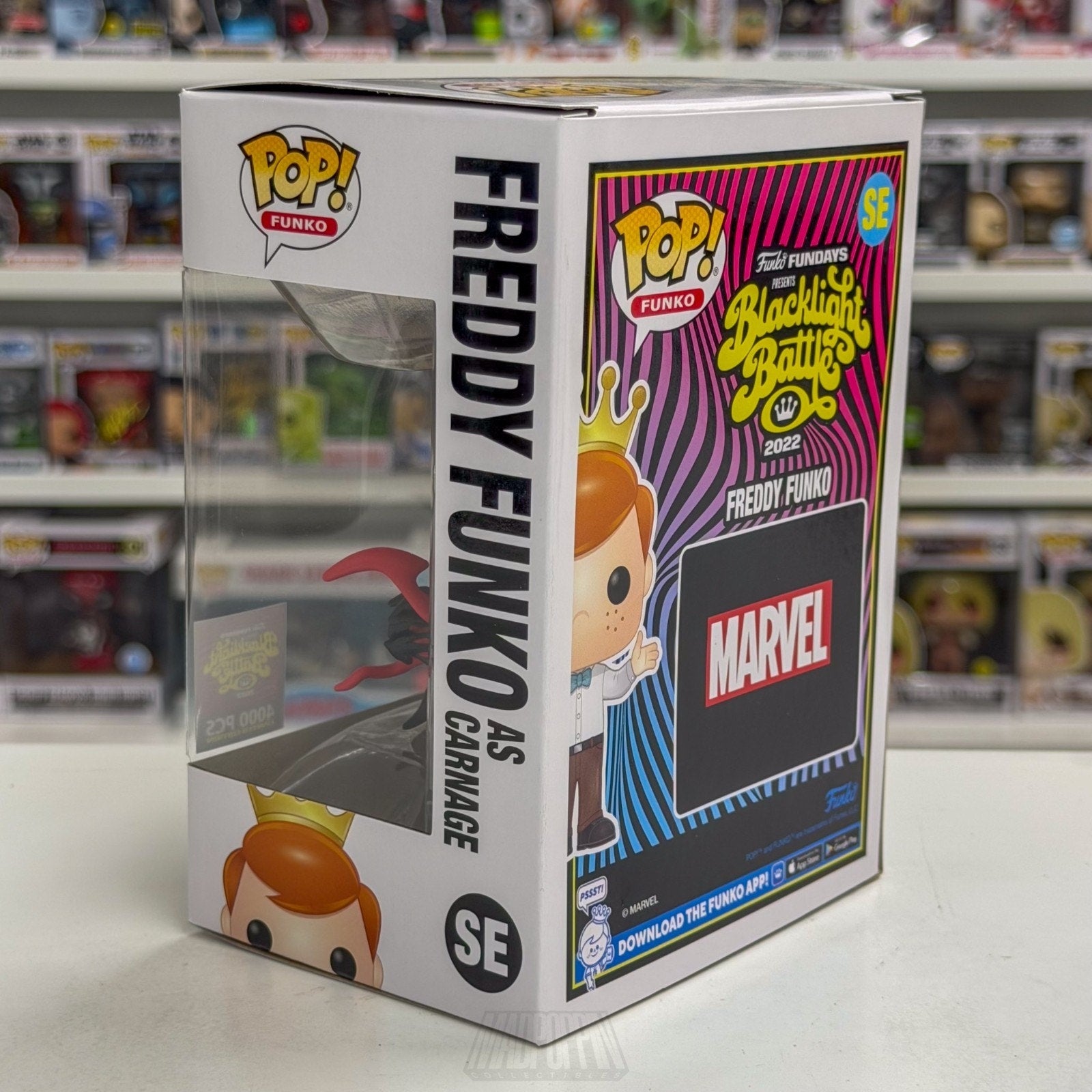 Funko Pop Fundays Blacklight Battle Carnage SE Marvel Symbiote Toy Vinyl Figure