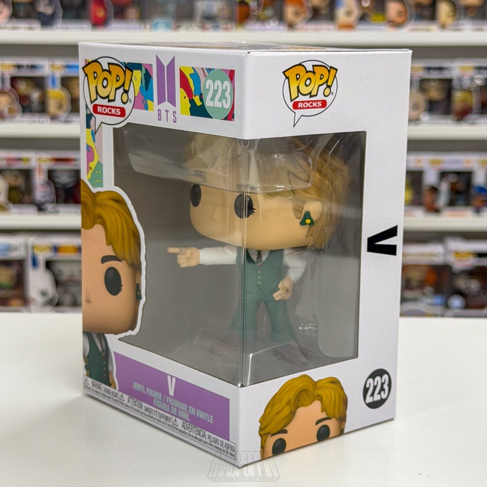 Funko Pop Rocks BTS Dynamite V 223 Bangtan Boy Band Korean K-Pop Vinyl Figure