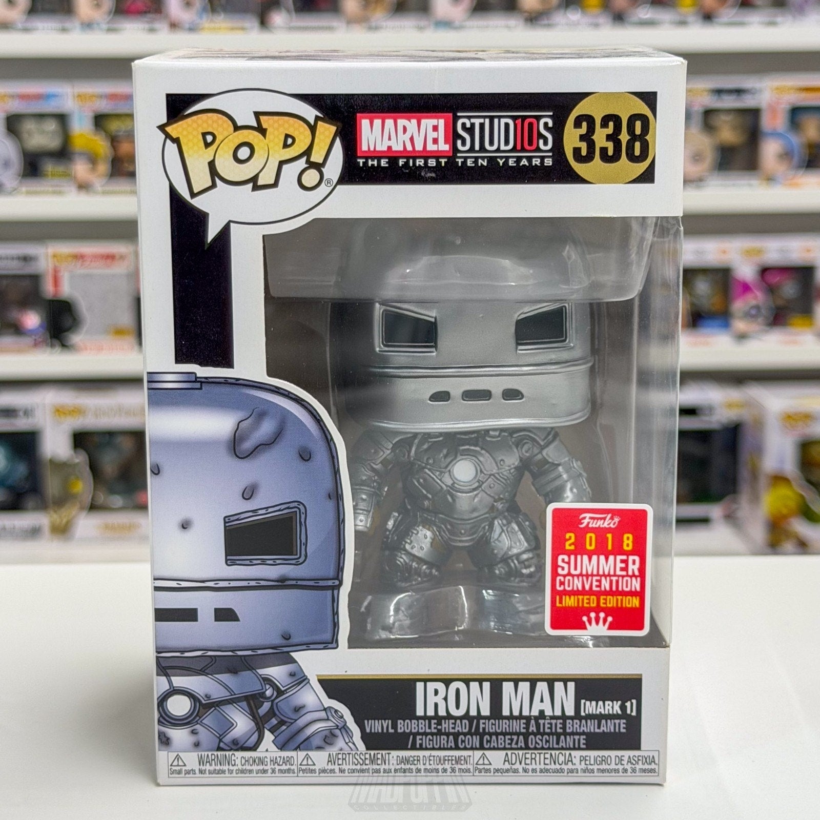 Funko Pop Marvel Iron Man Mark 1 SDCC Summer Con 338 Tony Stark Toy Vinyl Figure