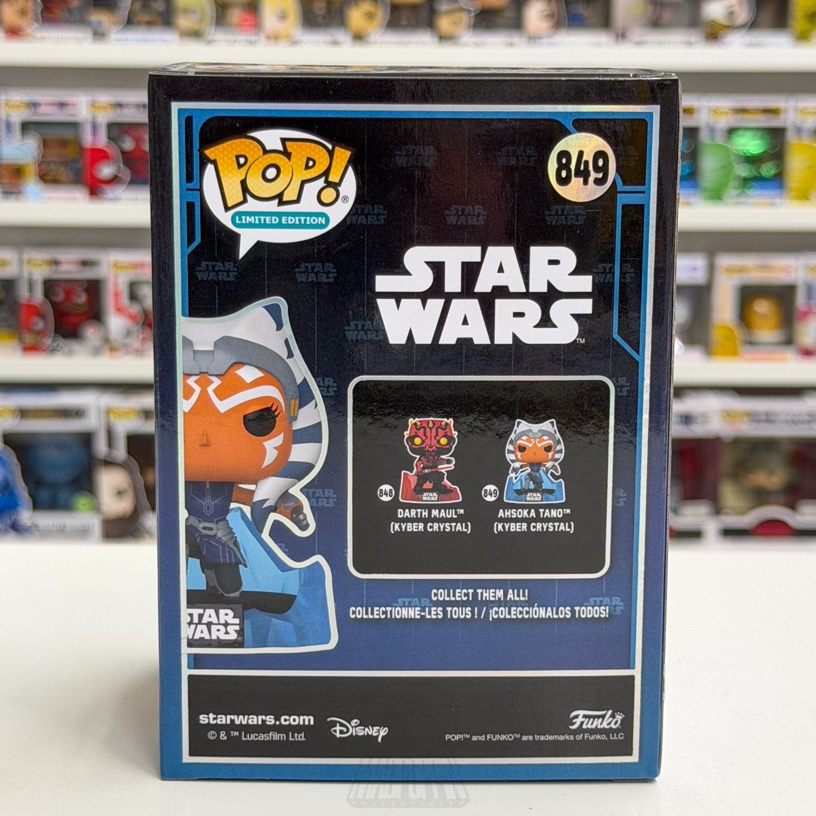 Funko Pop Star Wars Ahsoka Tano Kyber Crystal 849 SDCC 2026 LE 9500 CON STICKER