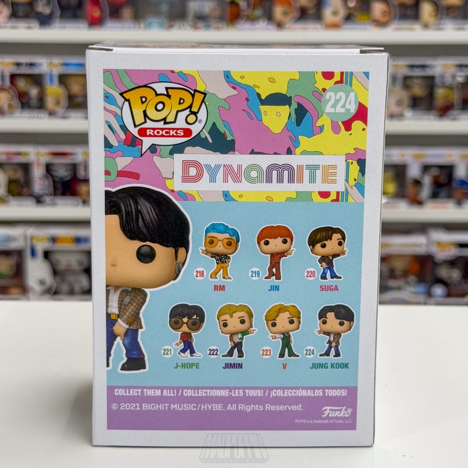 Funko Pop Rocks BTS Dynamite Jung Kook 224 Boy Band Korean K-Pop Vinyl Figure