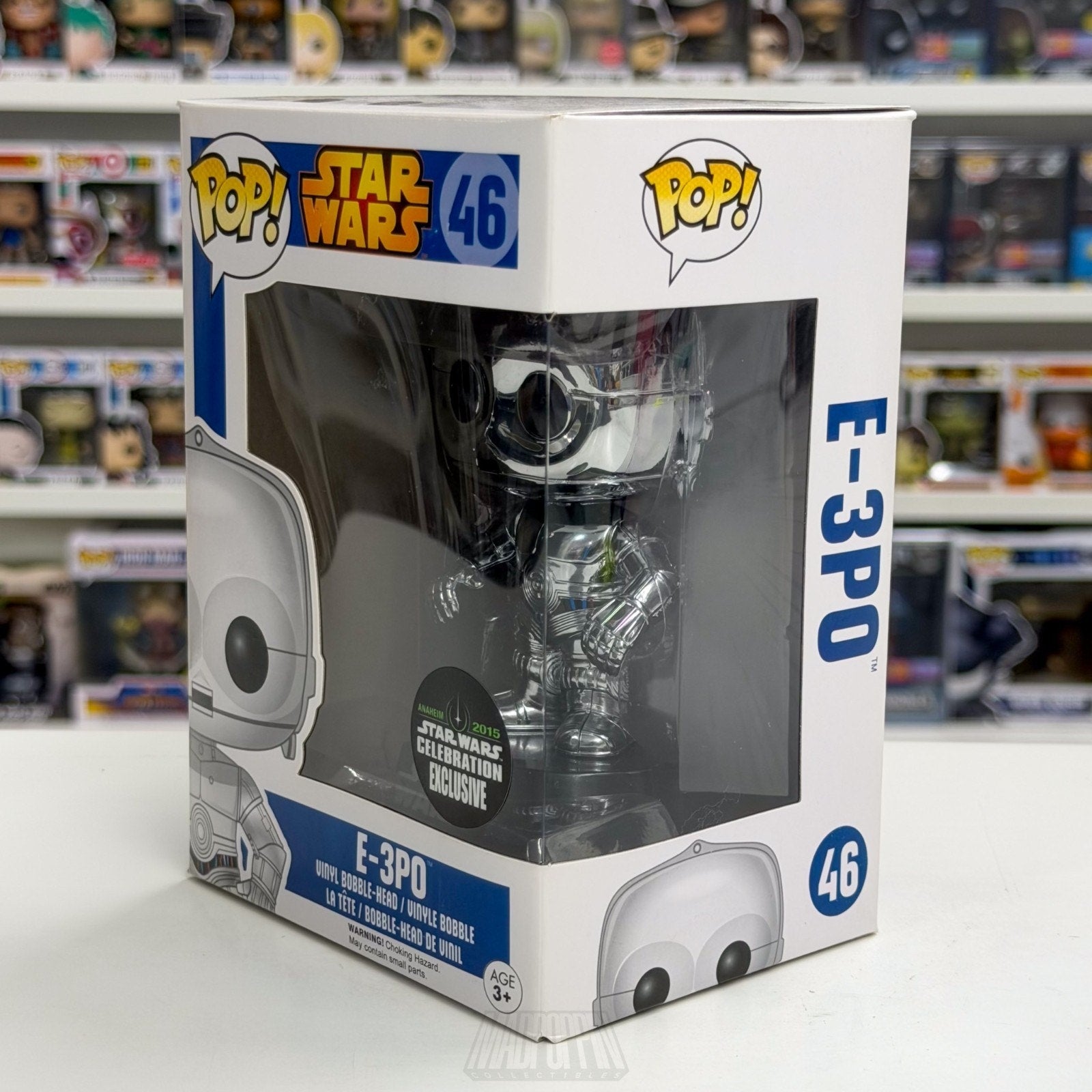 Funko Pop Star Wars E-3PO Chrome Celebration Exclusive Blue Box 46 Vinyl Figure