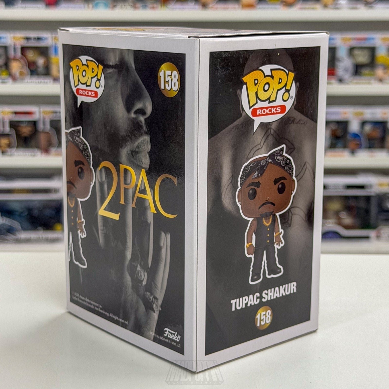 Funko Pop Rocks Tupac Shakur Black Vest 2Pac 158 Gangster Rap Hip Hop Figure