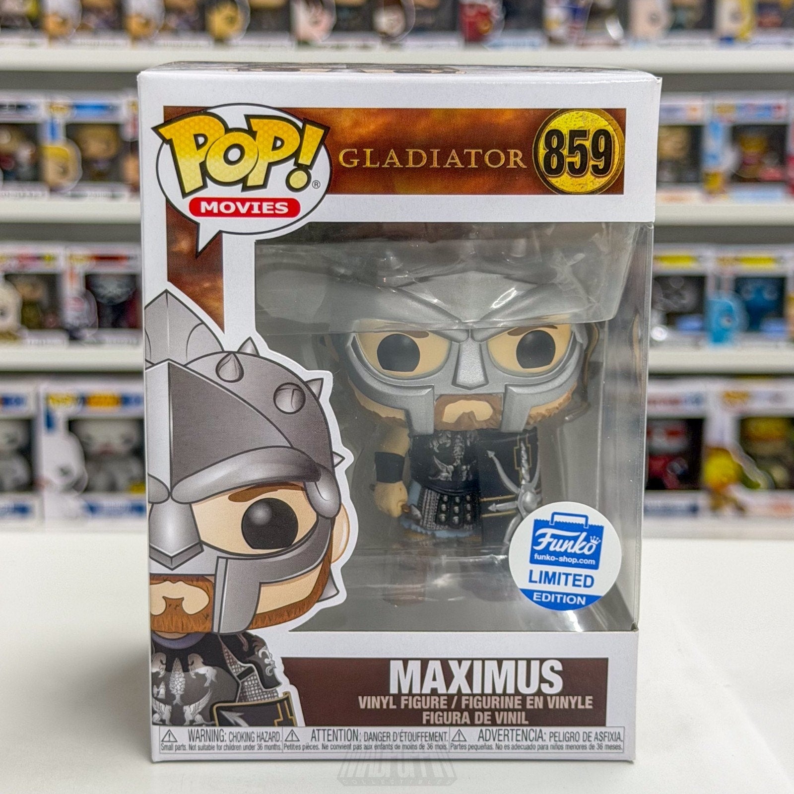 Funko Pop Movies Gladiator Maximus Full Armor Exclusive 859 Roman Vinyl Figure
