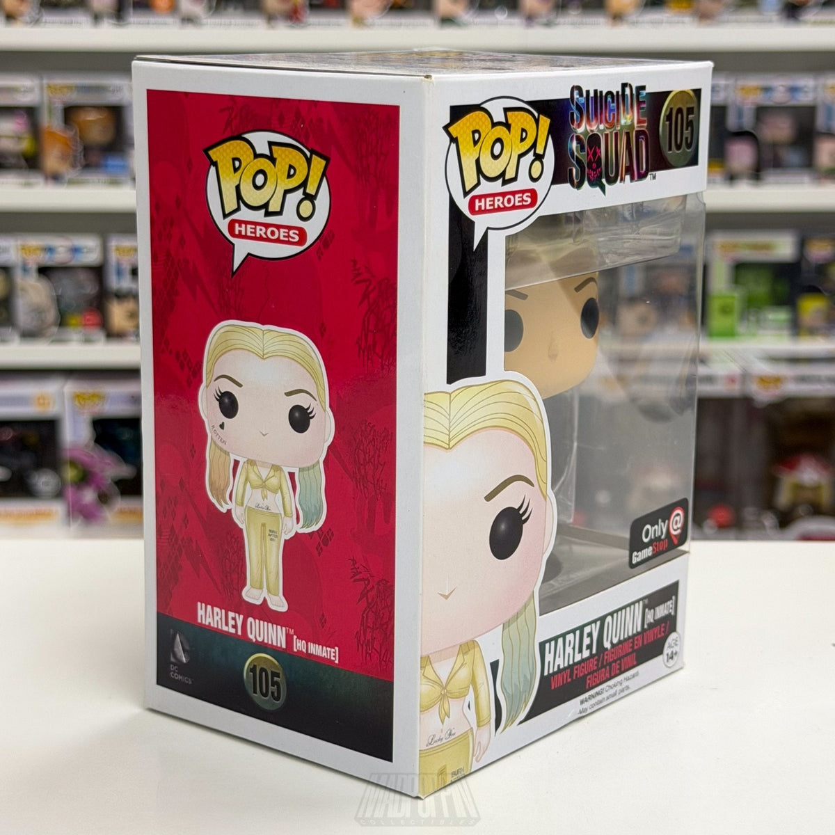Funko Pop DC Heroes Suicide Squad Harley Quinn Inmate GameStop 105 Vinyl Figure