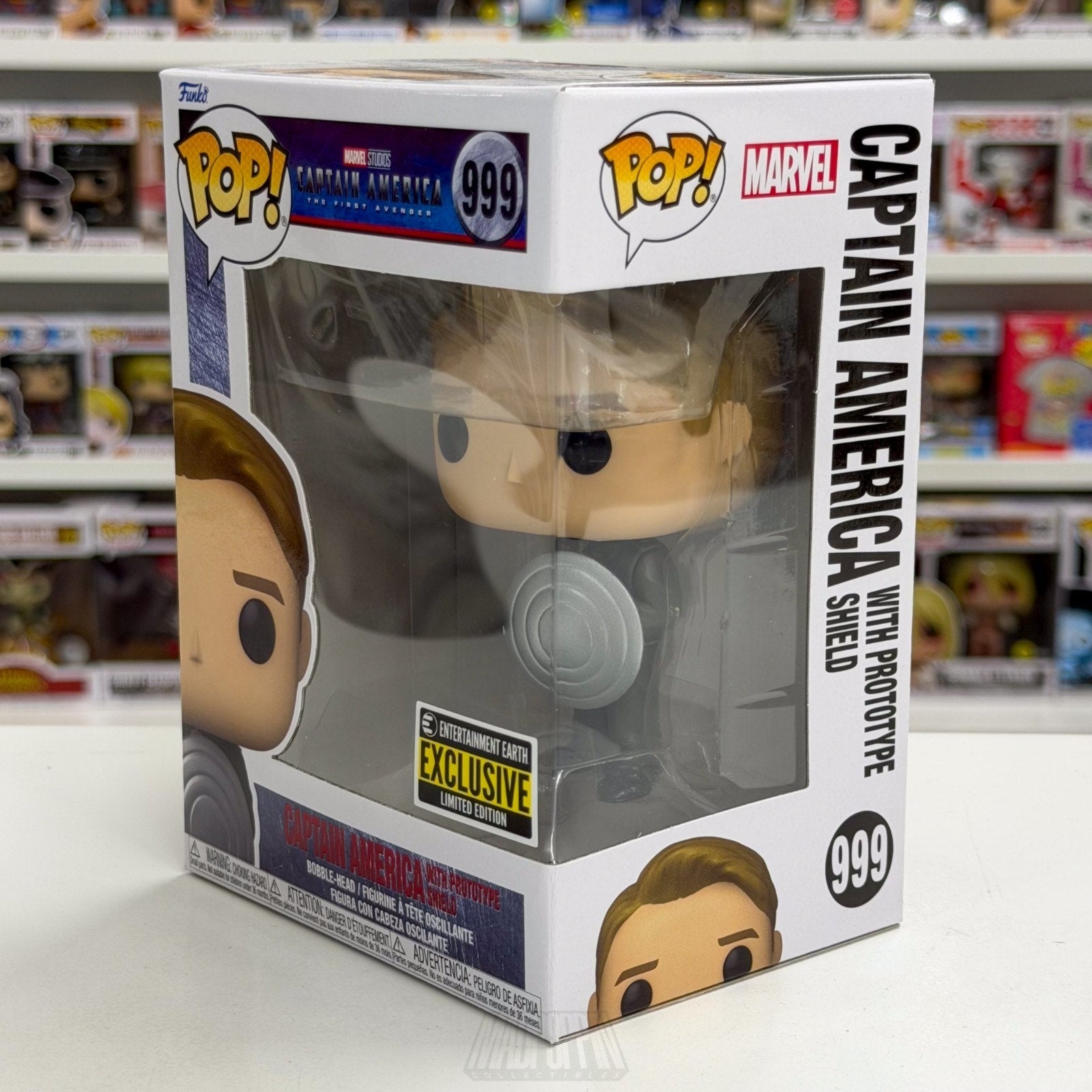 Funko Pop Marvel Captain America Prototype Shield Entertainment Earth 999 Figure