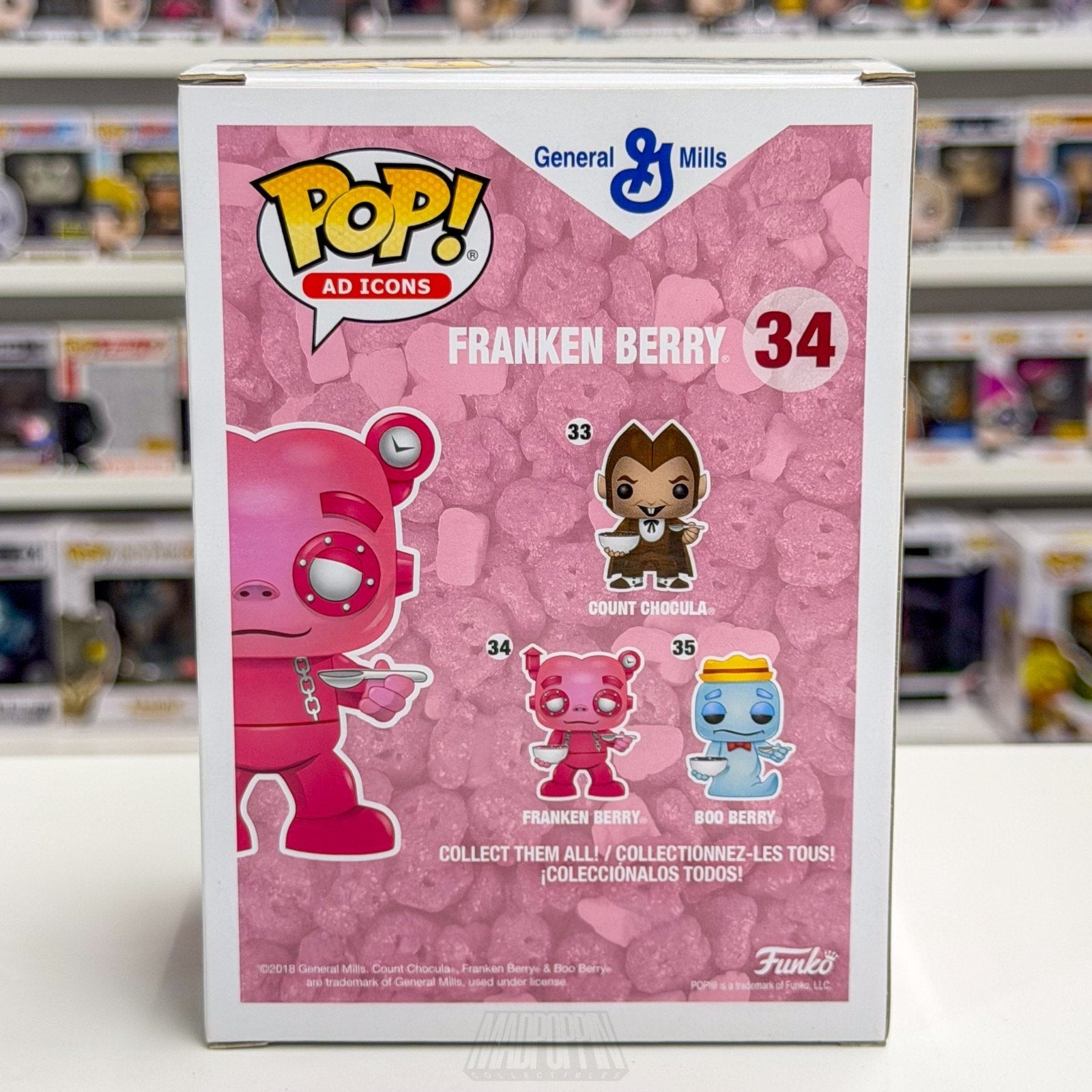 Funko Pop Ad Icons General Mills Franken Berry w/Cereal Bowl 34 Toy Vinyl Figure