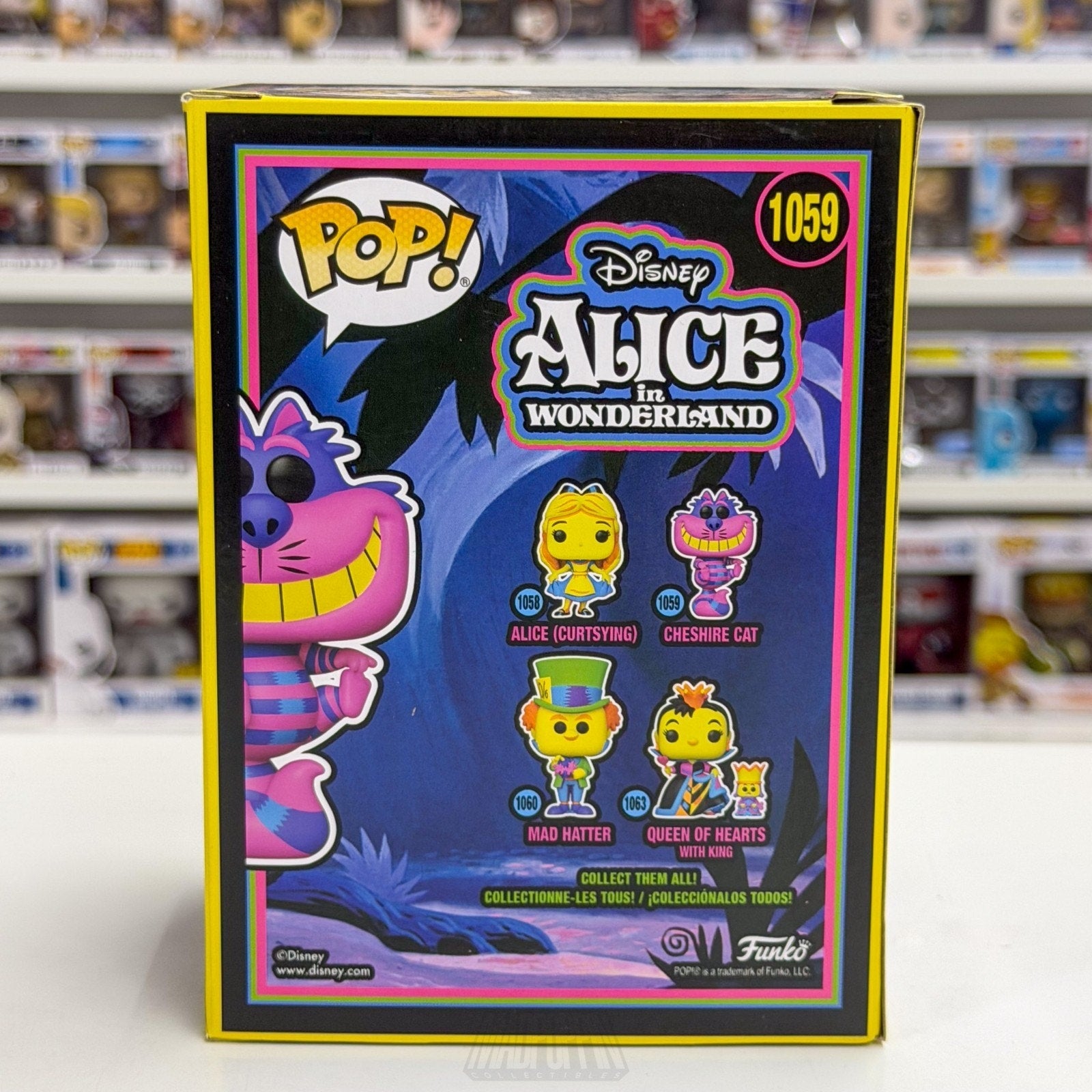 Funko Pop Disney Alice Wonderland Cheshire Cat Blacklight Exclusive 1059 Figure