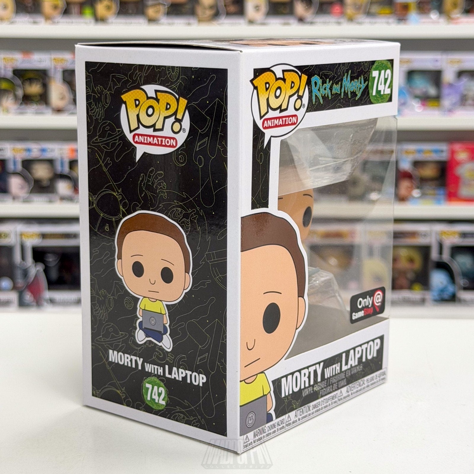 Funko Pop Animation Rick & Morty w/Laptop GameStop 742 Sci-Fi Toy Vinyl Figure
