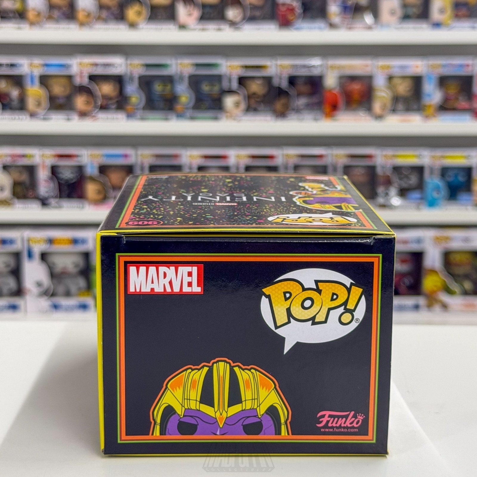 Funko Pop Marvel Avengers Endgame Thanos Blacklight Target 909 Toy Vinyl Figure