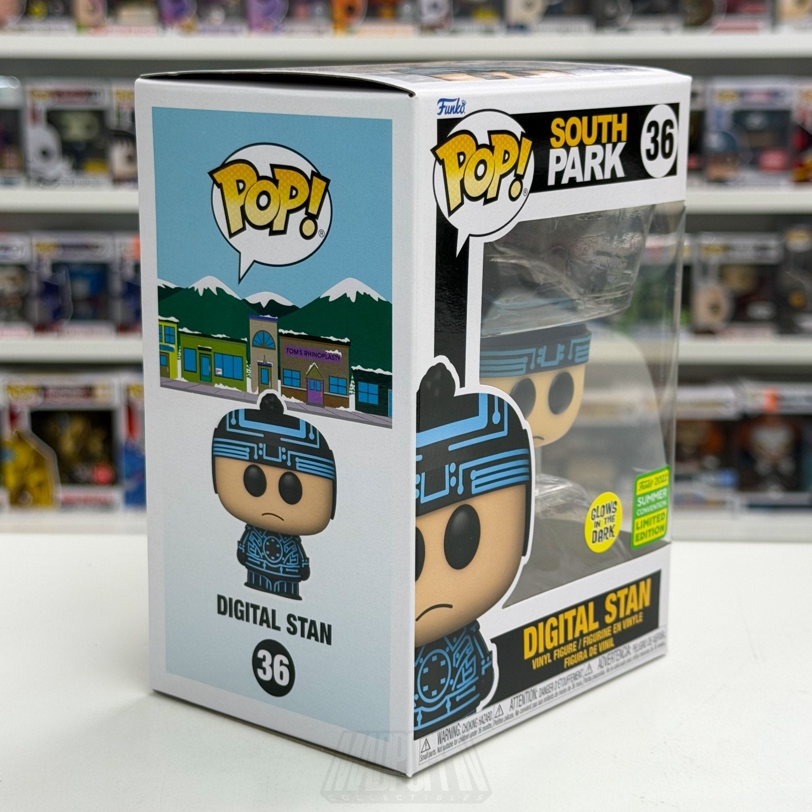 Funko Pop Animation South Park Digital Stan Marsh Glow SDCC 36 Tron Vinyl Figure