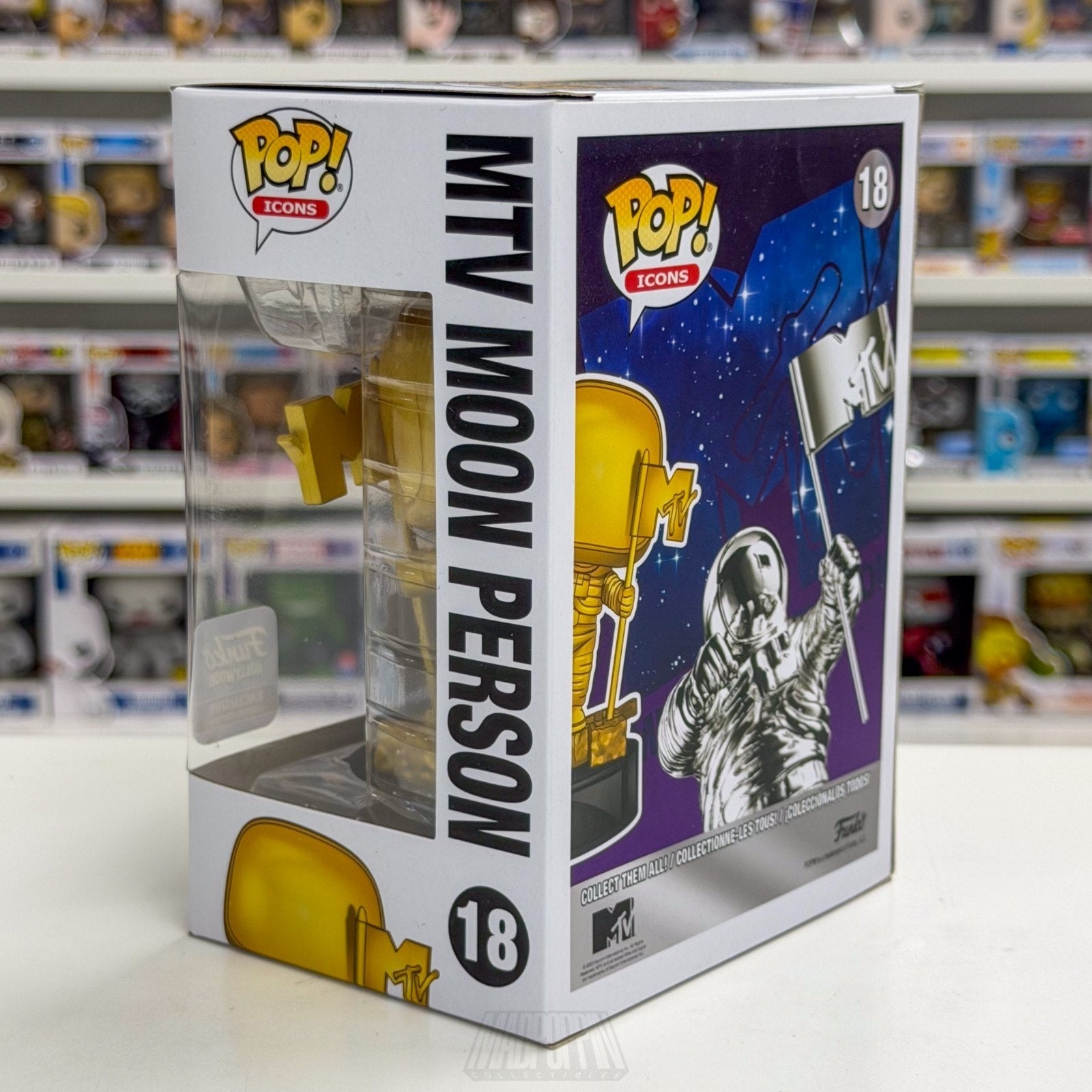 Funko Pop Icons MTV Moon Person Gold Hollywood Exclusive 18 Statue Vinyl Figure