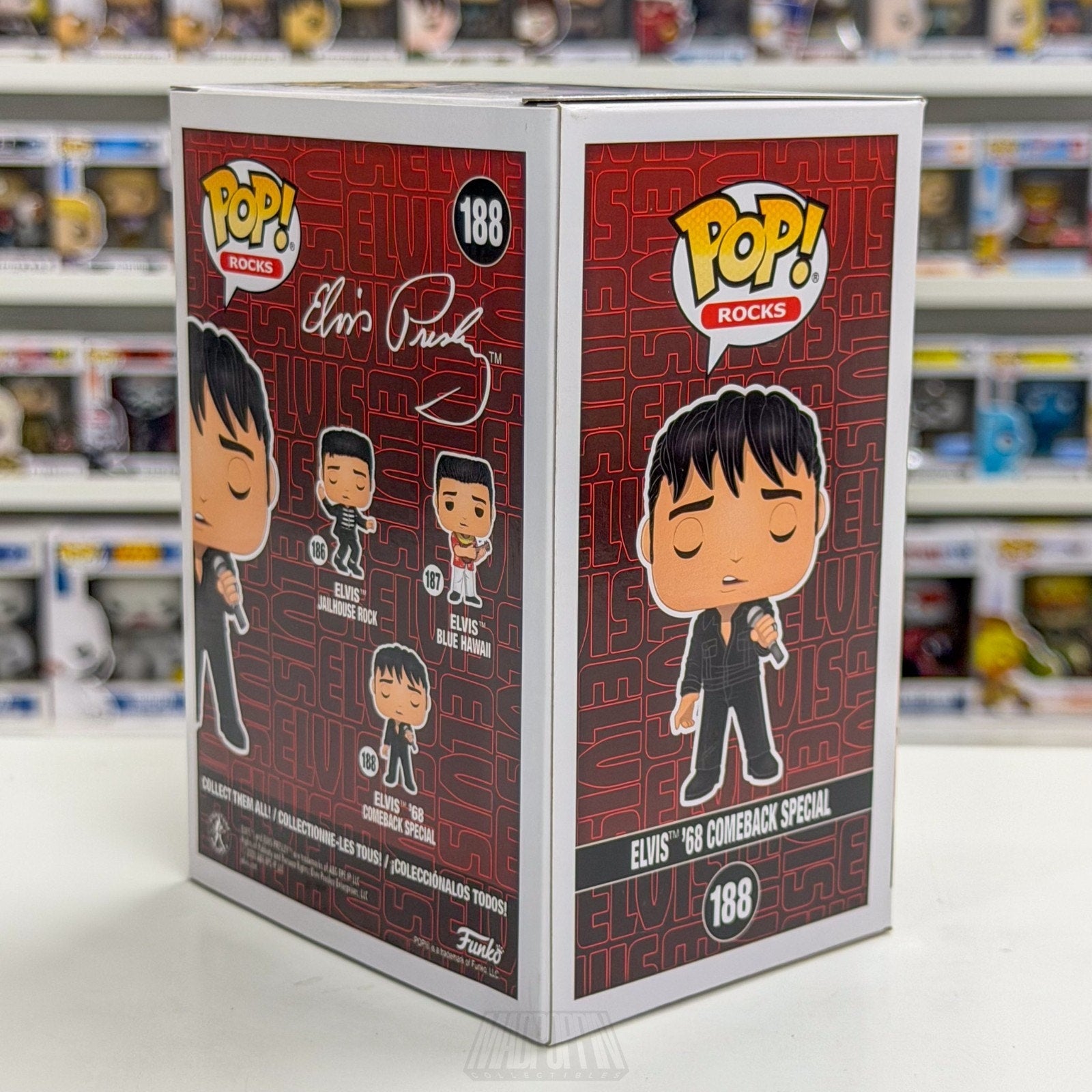 Funko Pop Elvis Presley 68 Comeback Special Diamond Entertainment Earth 188 Toy