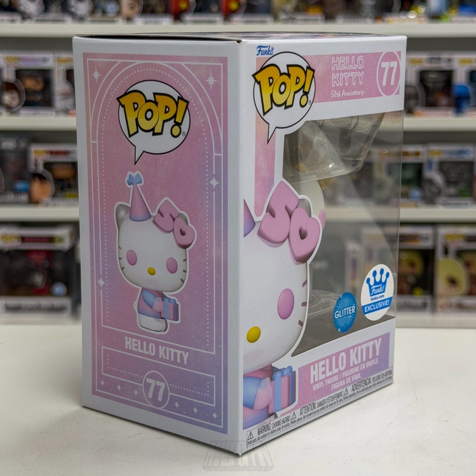 Funko Pop Sanrio Hello Kitty Glitter Exclusive 77 Kawaii White Cat Vinyl Figure