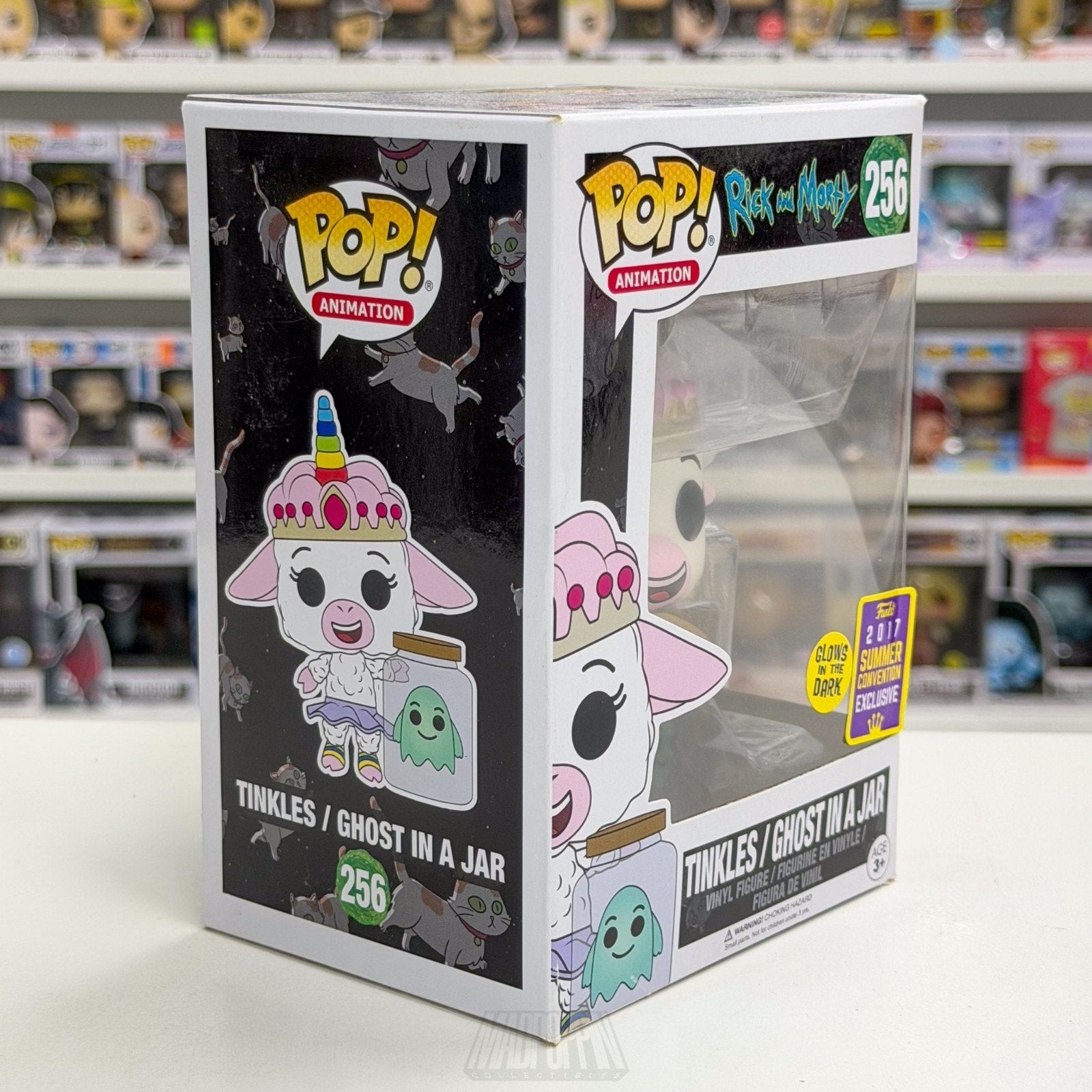 Funko Pop Animation Rick & Morty Tinkles Ghost in a Jar Glow SDCC 256 Toy Figure
