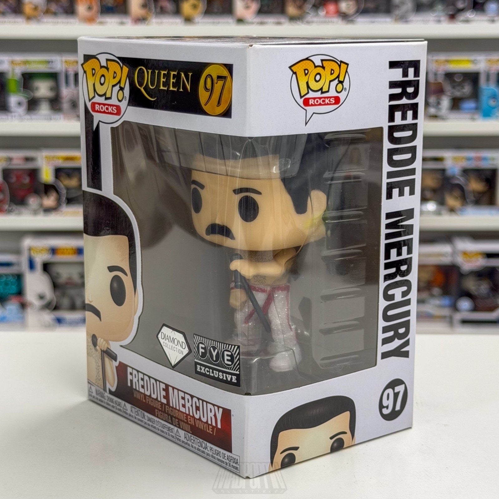 Funko Pop Rocks Queen Freddie Mercury Shirtless Diamond FYE 97 Toy Vinyl Figure
