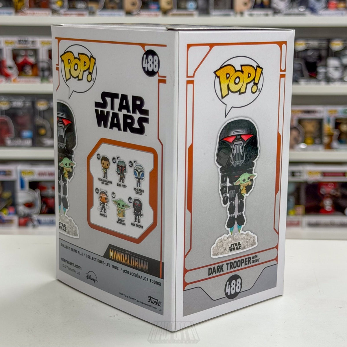 Funko Pop Star Wars Dark Trooper w/Grogu Entertainment Earth 488 Vinyl Figure