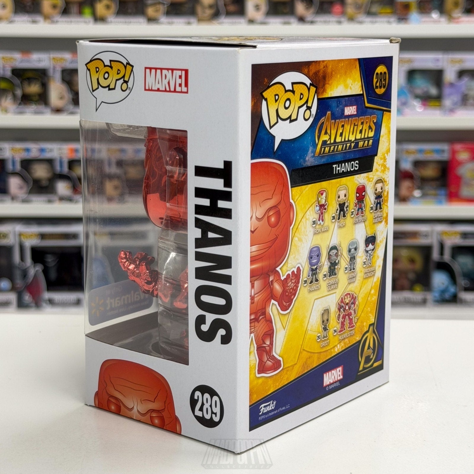 Funko Pop Marvel Avengers Infinity War Thanos Walmart Red Chrome 289 Toy Figure