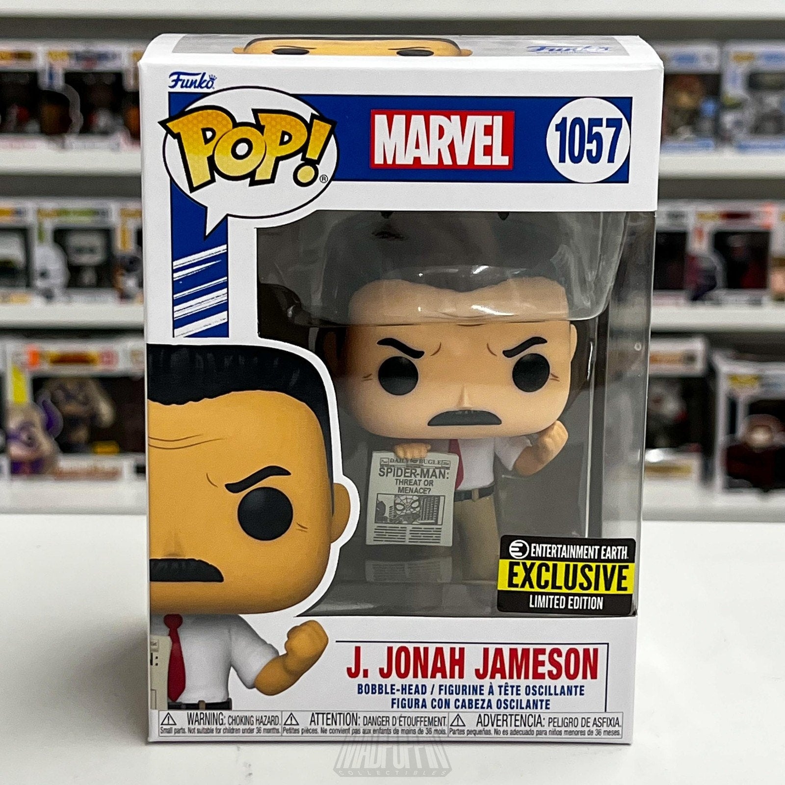 Funko Pop Marvel J Jonah Jameson Entertainment Earth 1057 Spider-Man Toy Figure