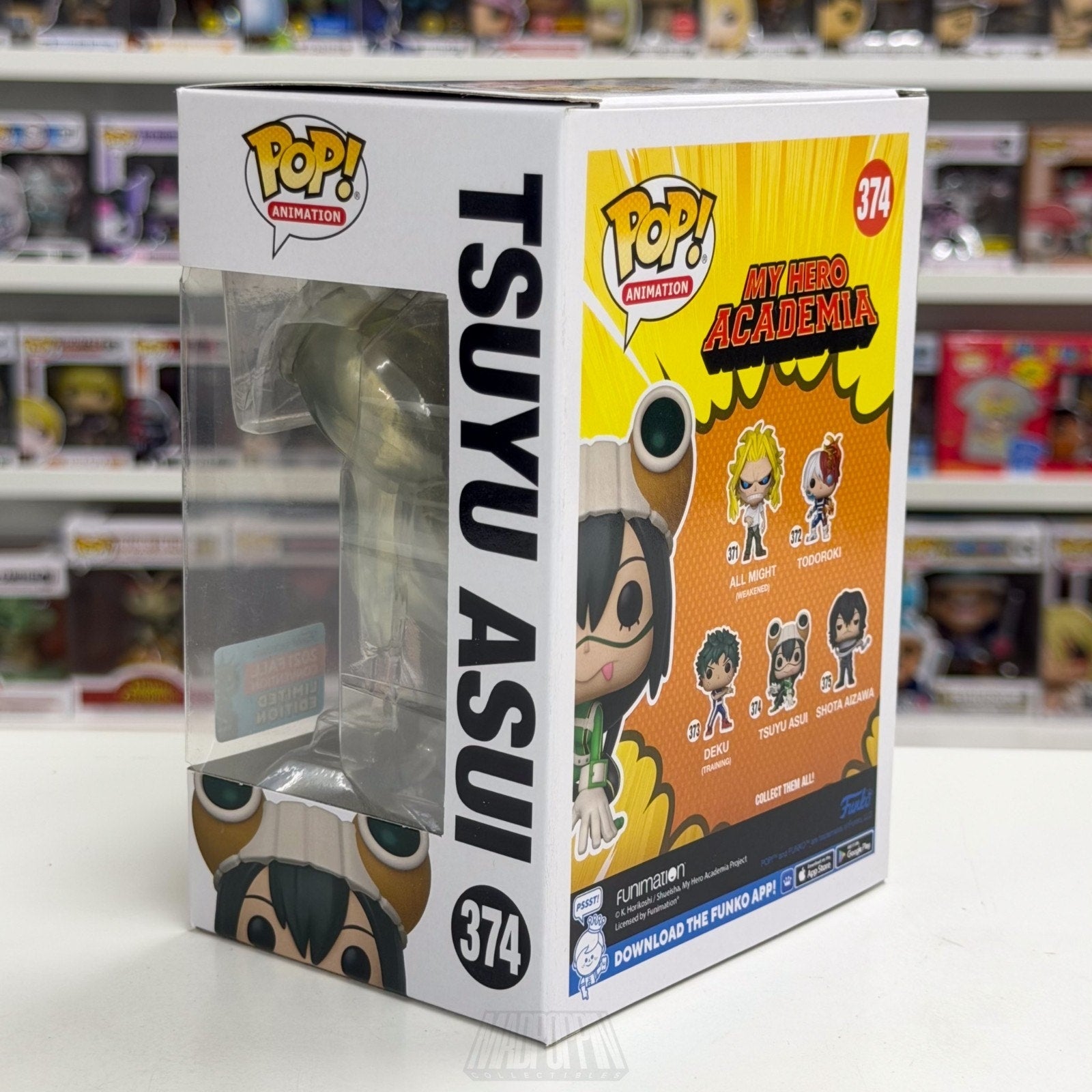 Funko Pop Anime My Hero Academia Tsuyu Asui Clear NYCC 374 Manga Vinyl Figure
