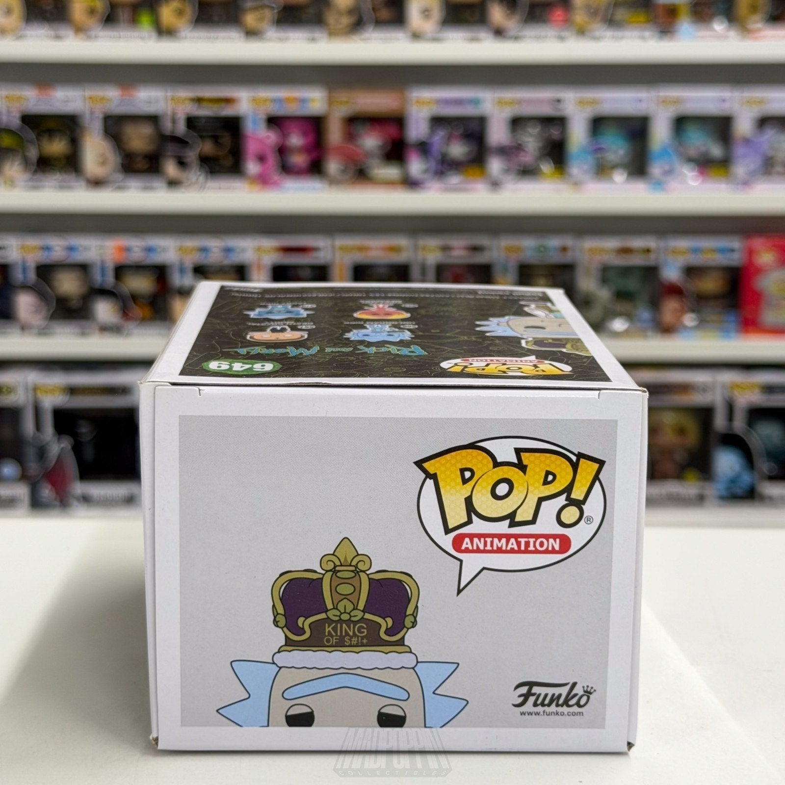 Funko Pop Animation Rick & Morty w/Crown King of $#+ GameStop 649 Vinyl Figure