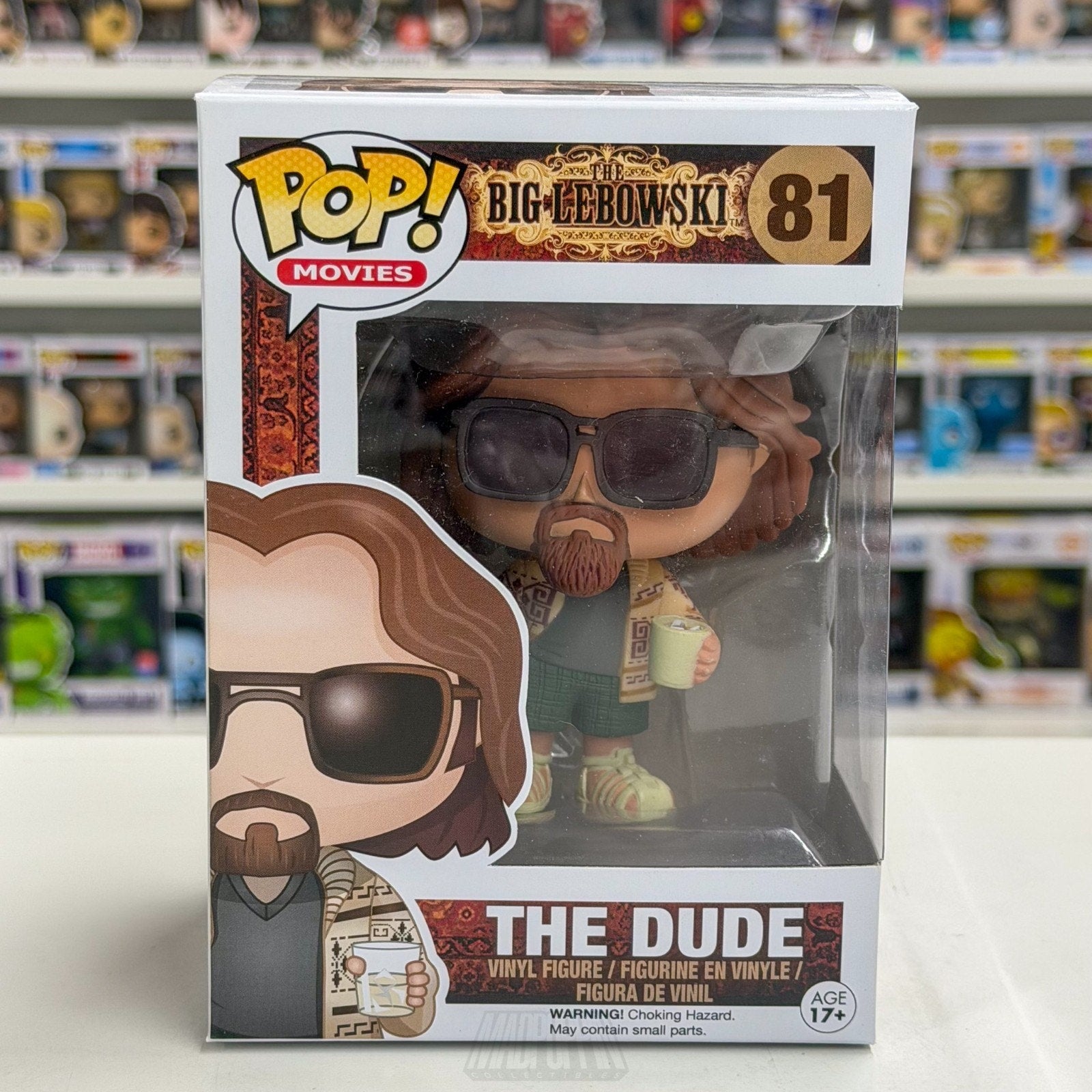 Funko Pop Movies Big Lebowski The Dude w/White Russian 81 Comedy Vinyl Figure
