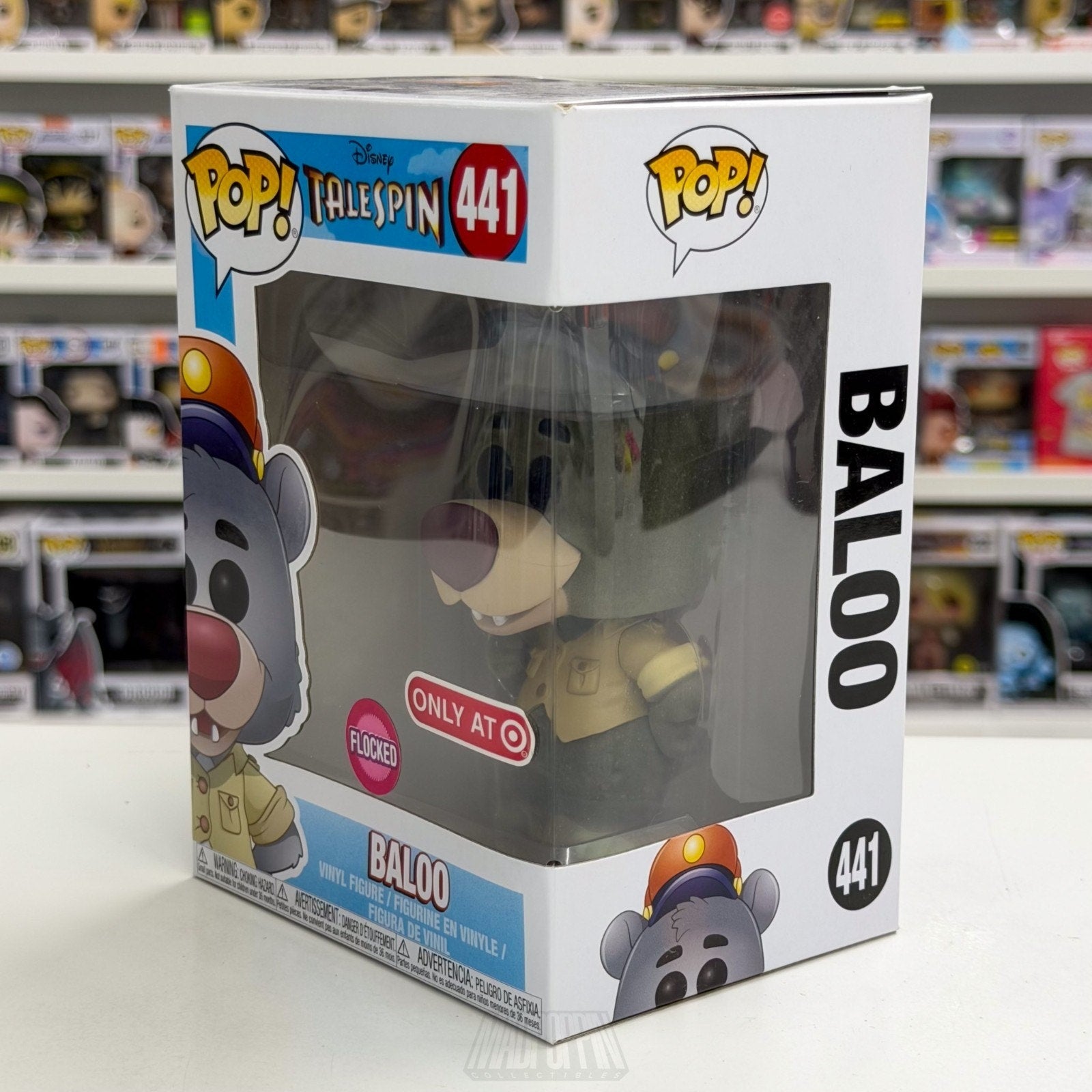 Funko Pop Disney Tailspin Baloo Flocked Target Excl 441 Bear Pilot Vinyl Figure