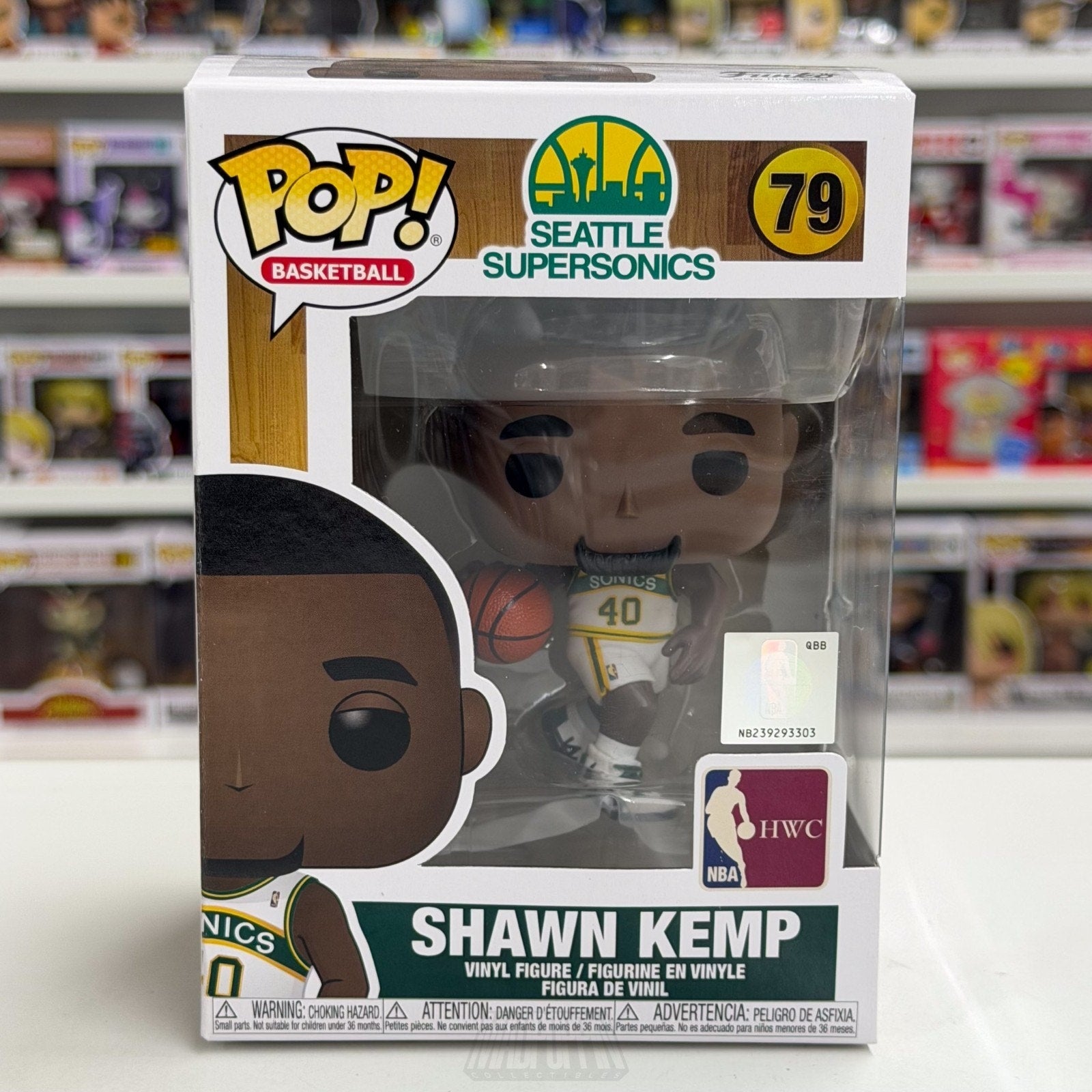 Funko Pop NBA Basketball HWC Seattle Supersonics Shawn Kemp 79 Dunk Vinyl Figure