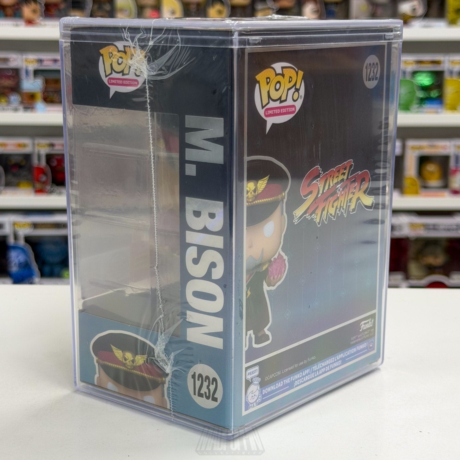 Funko Pop Street Fighter M Bison Glow 1232 1500 SDCC 2026 LEGENDARY CON STICKER