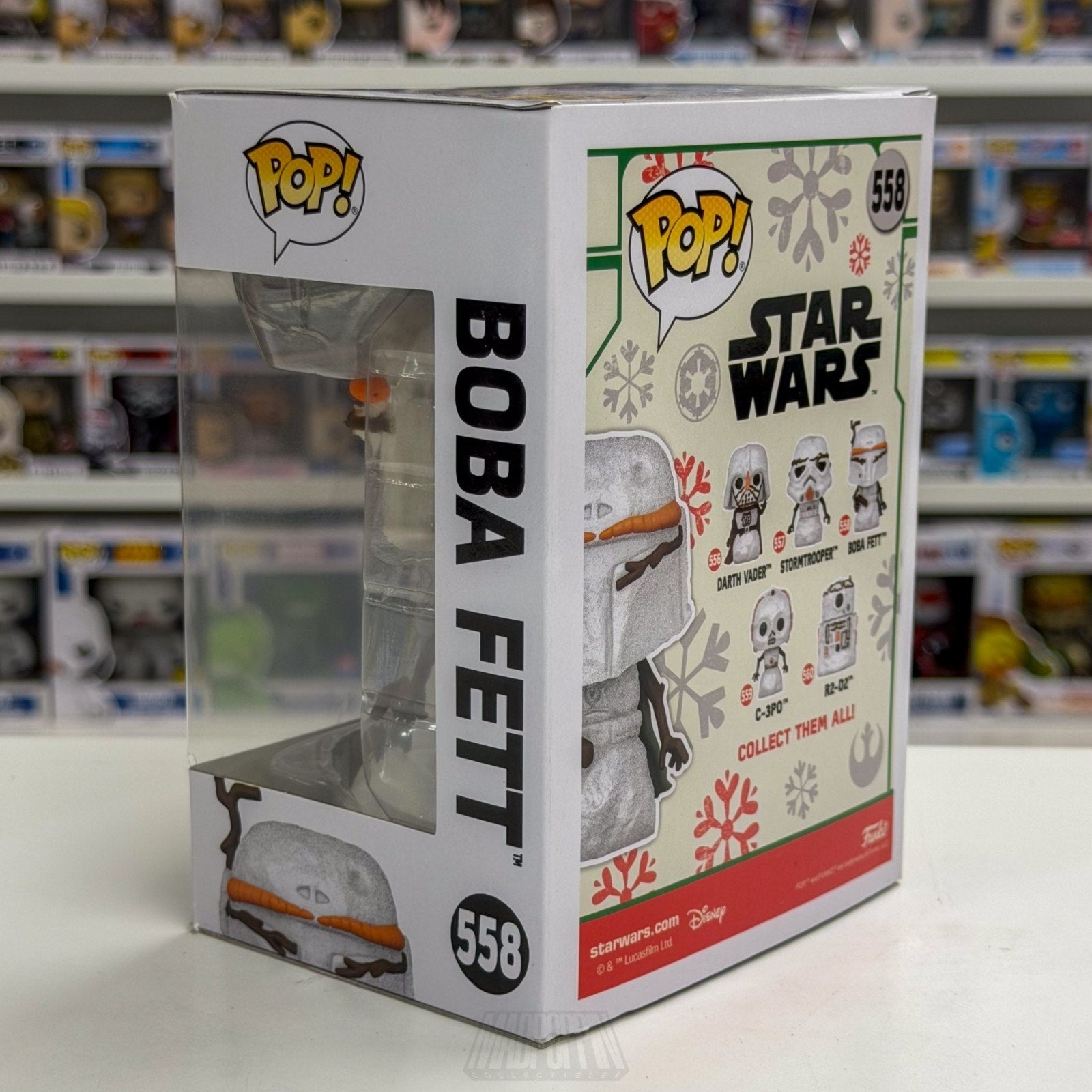 Funko Pop Star Wars Boba Fett Christmas Snowman 558 Bounty Hunter Vinyl Figure