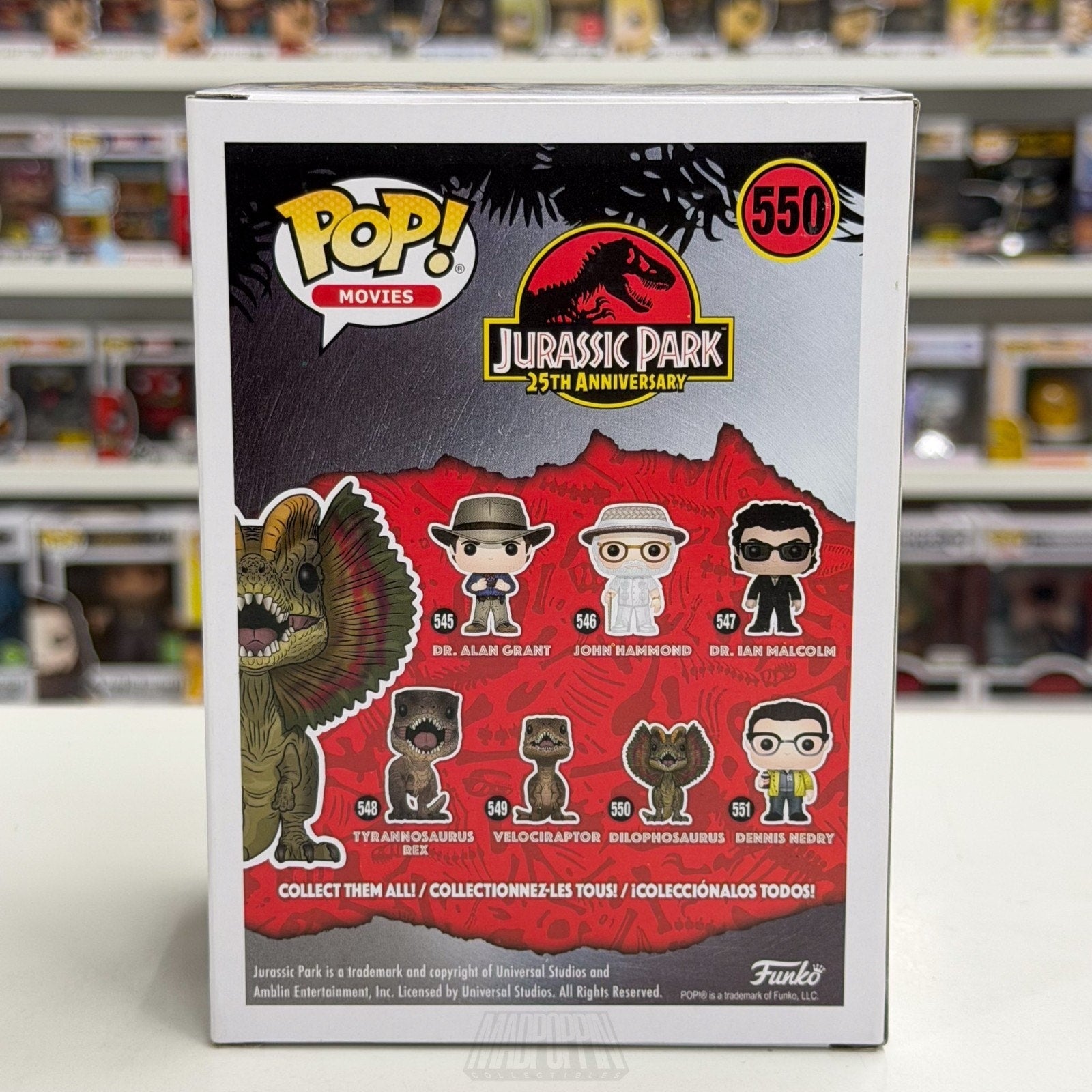 Funko Pop Movies Jurassic Park Dilophosaurus Red Target 550 Dino Vinyl Figure