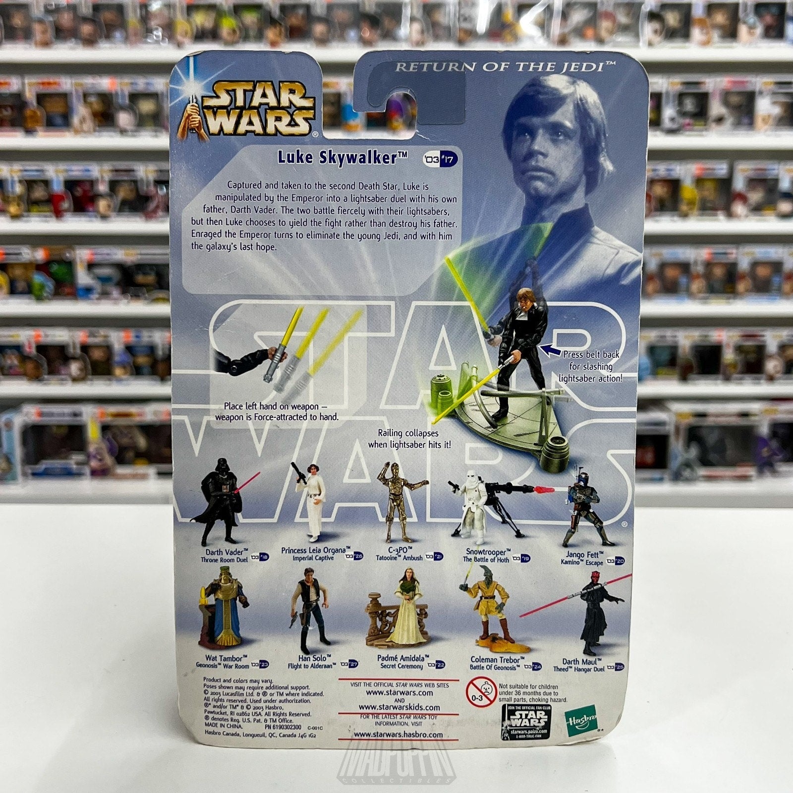 Hasbro Star Wars Luke Skywalker Throne Room Duel ROTJ Action Figure 2003 Figure