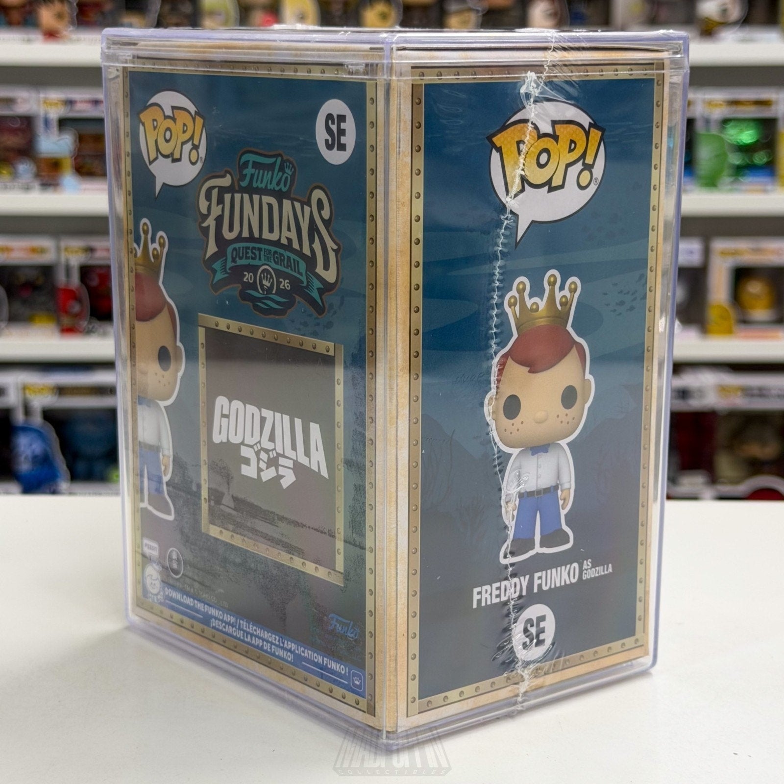 Funko Pop Fundays Freddy as Godzilla SE Quest Grail SDCC 2026 Toy CON STICKER