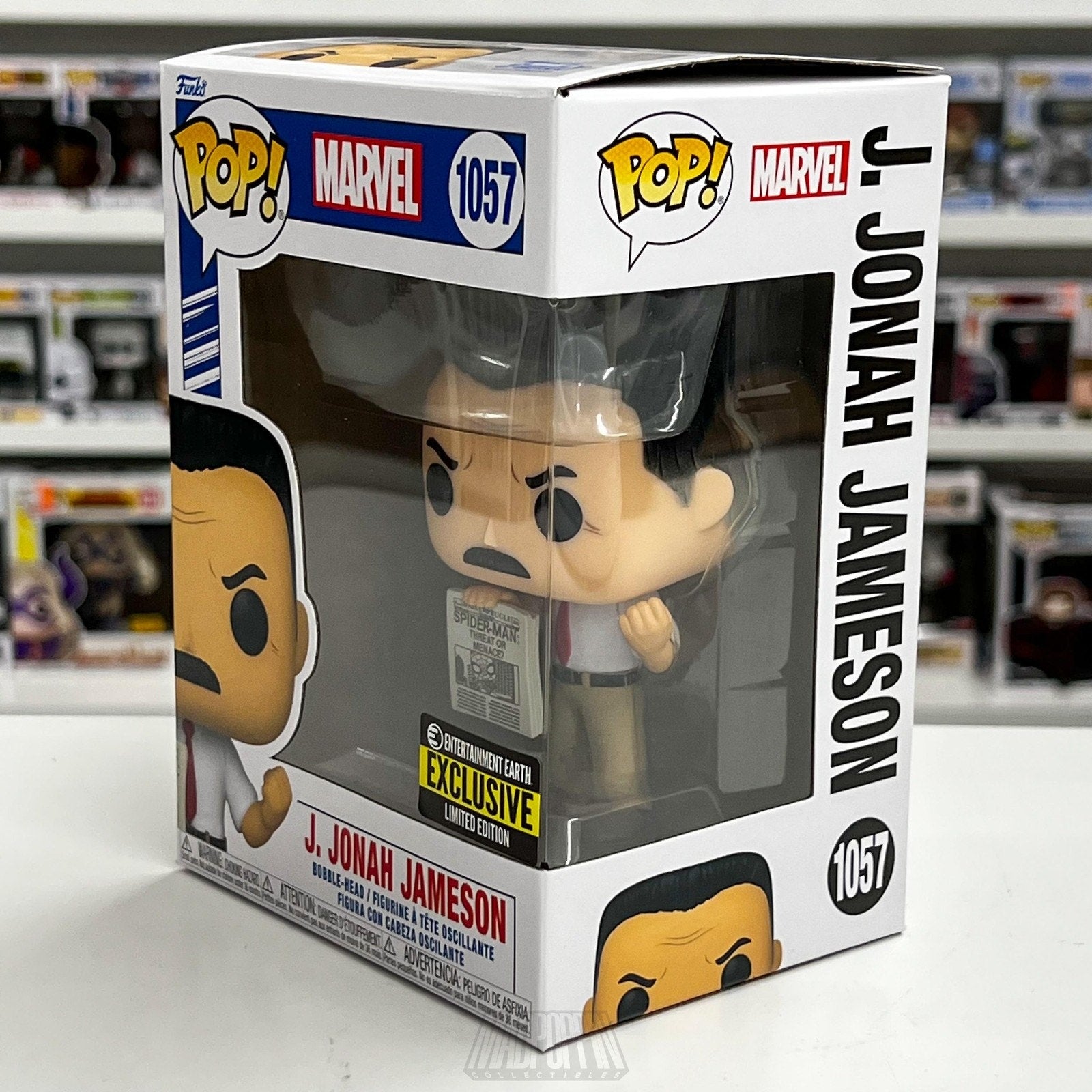 Funko Pop Marvel J Jonah Jameson Entertainment Earth 1057 Spider-Man Toy Figure