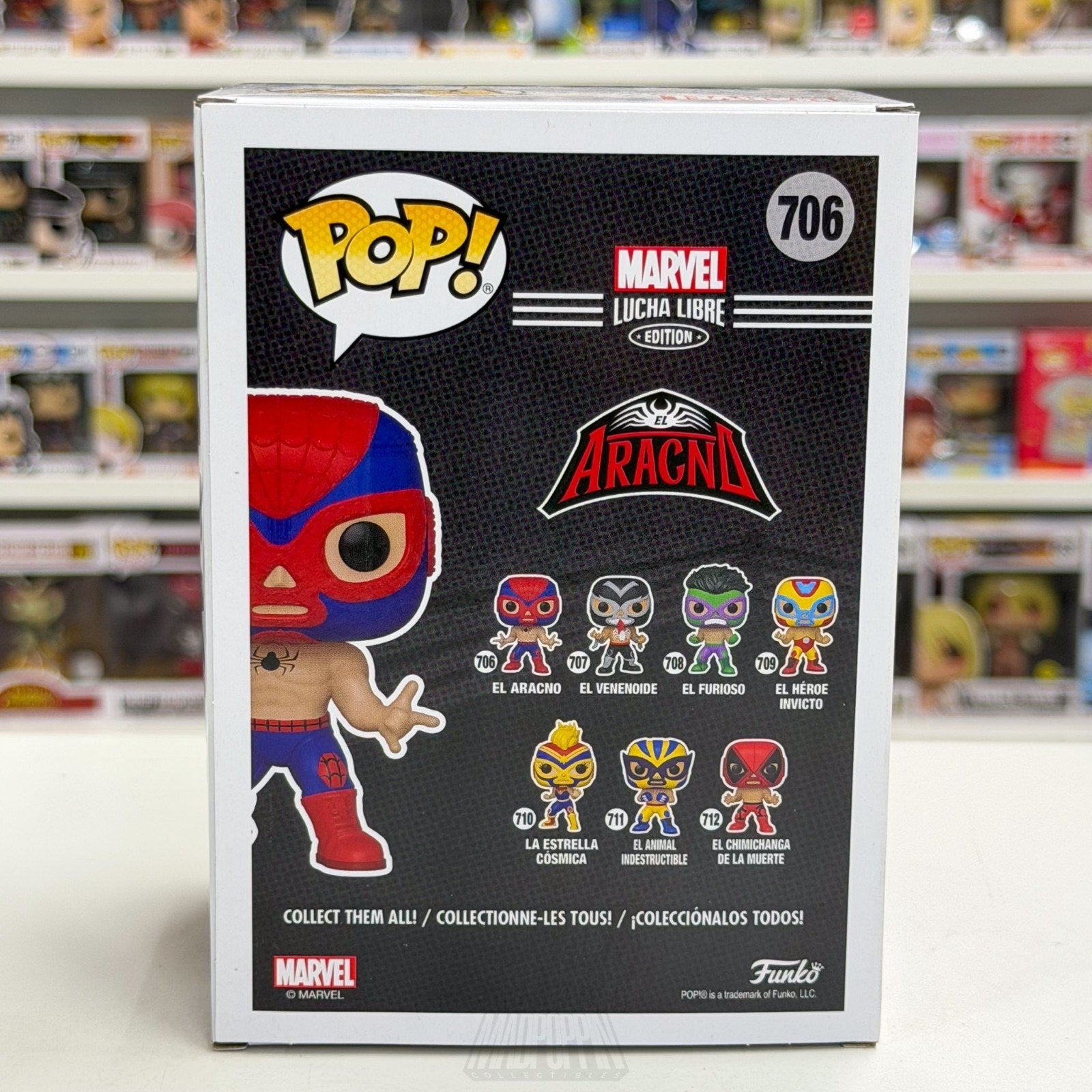 Funko Pop Marvel Collector Corps Lucha Libre El Aracno Metallic 706 Toy Figure