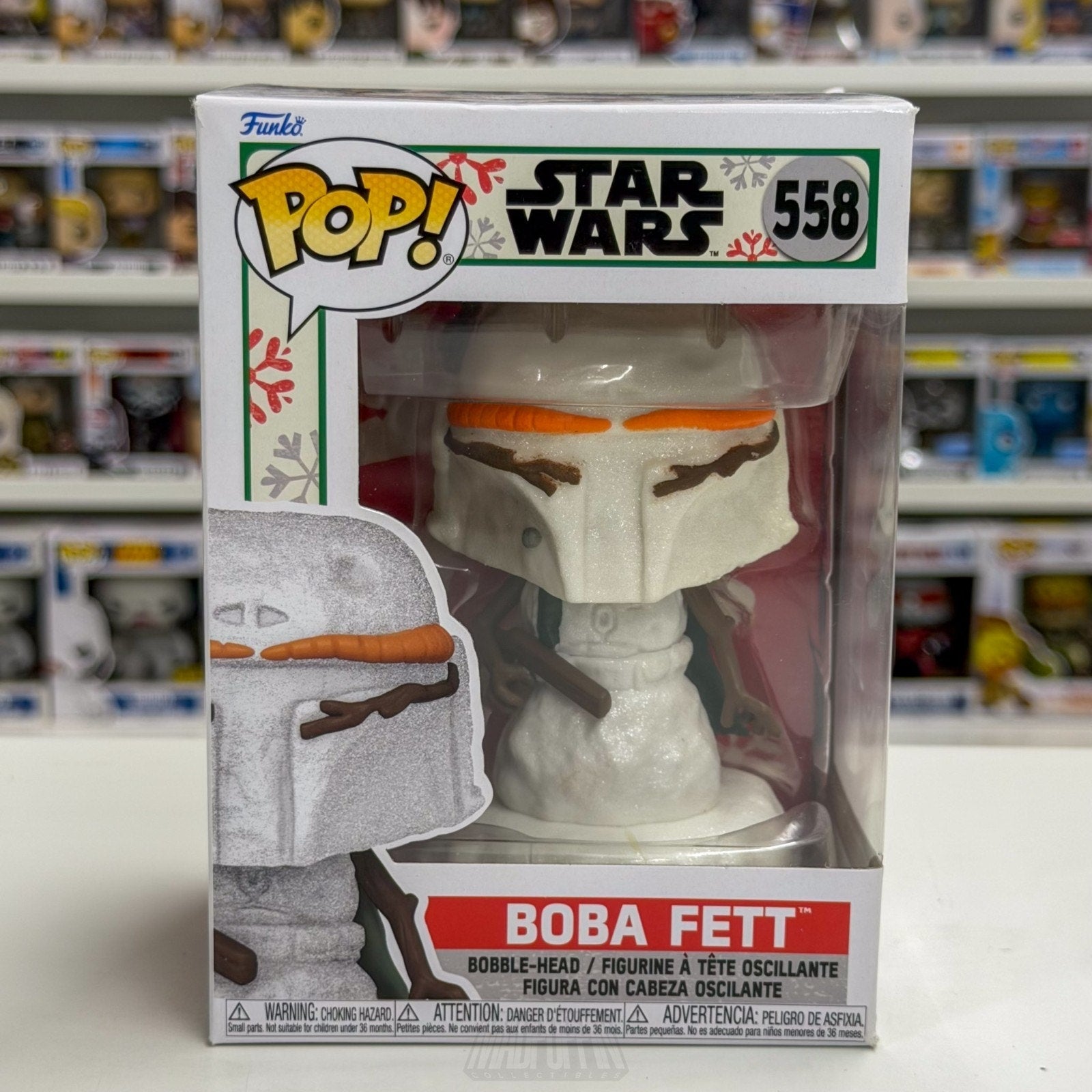 Funko Pop Star Wars Boba Fett Christmas Snowman 558 Bounty Hunter Vinyl Figure