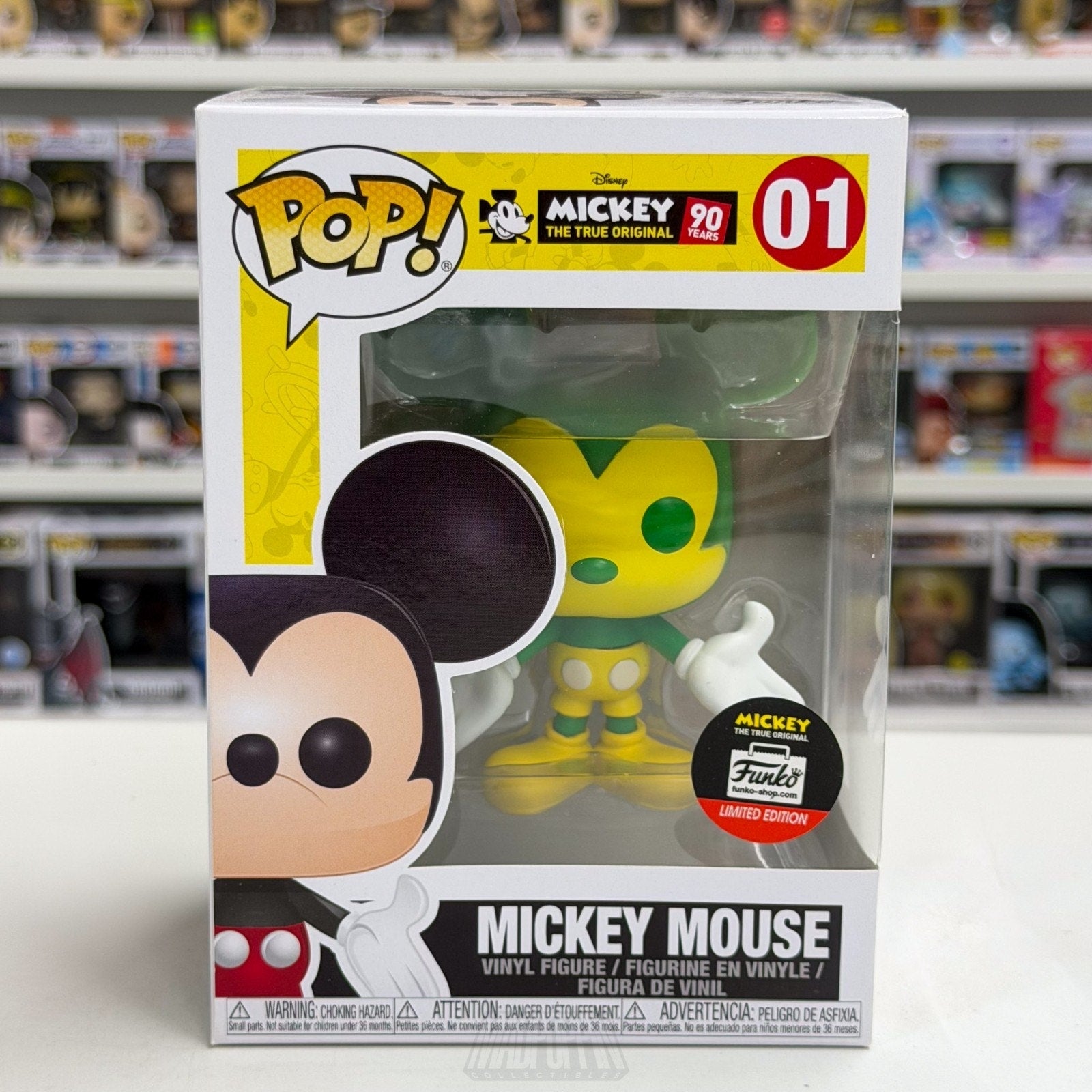 Funko Pop Disney Mickey Mouse True Original 90 Years Green Yellow 01 Toy Figure