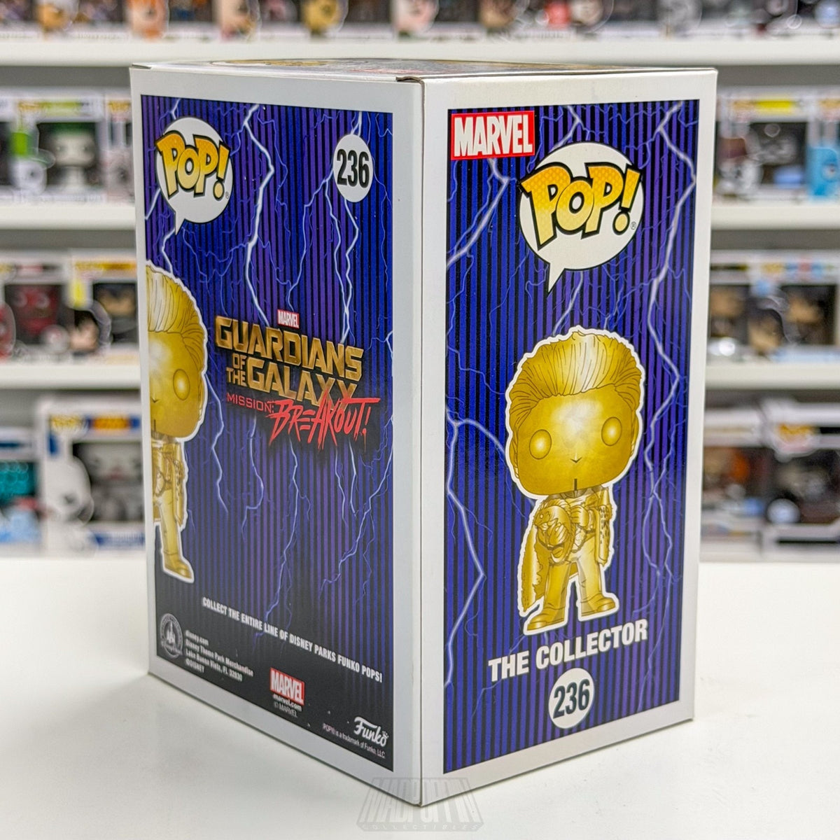 Funko Pop Marvel GOTG Disney Ride Mission Breakout The Collector Gold 236 Figure