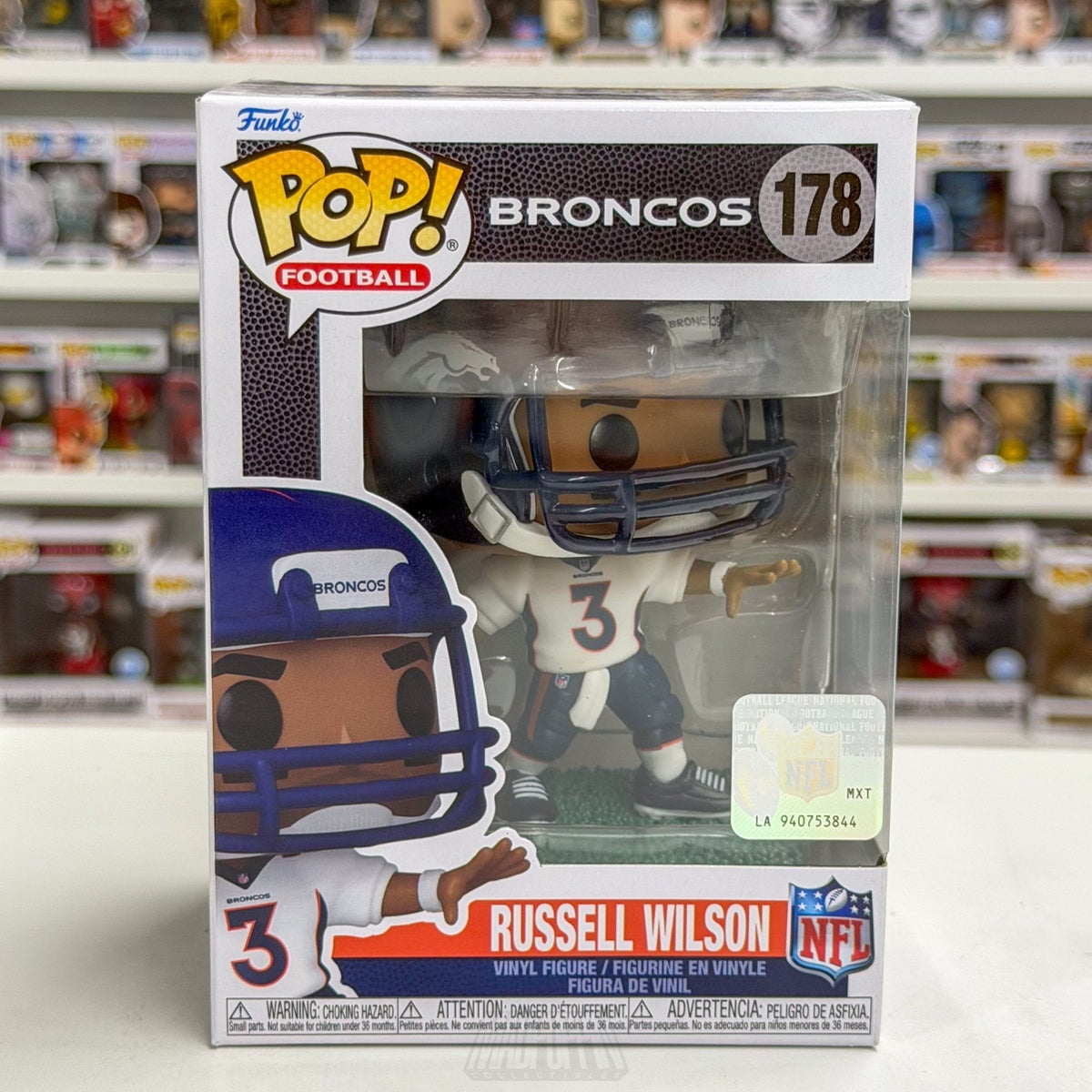 Funko Pop NFL Football Denver Broncos Russell Wilson 178 Quarterback Toy Figure