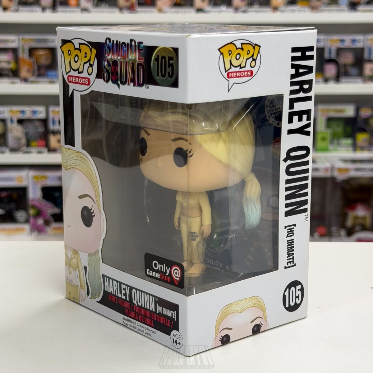 Funko Pop DC Heroes Suicide Squad Harley Quinn Inmate GameStop 105 Vinyl Figure