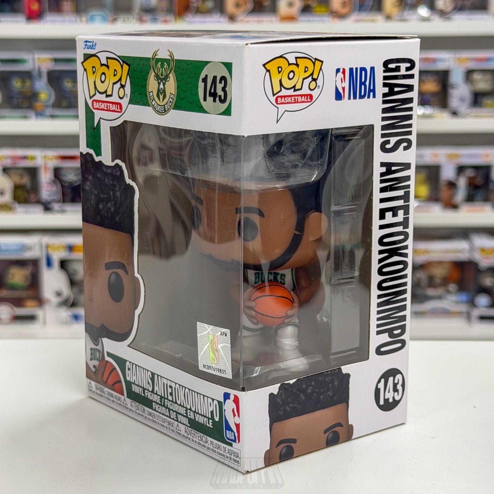 Funko Pop NBA Basketball Milwaukee Bucks Giannis Antetokounmpo 143 Vinyl Figure
