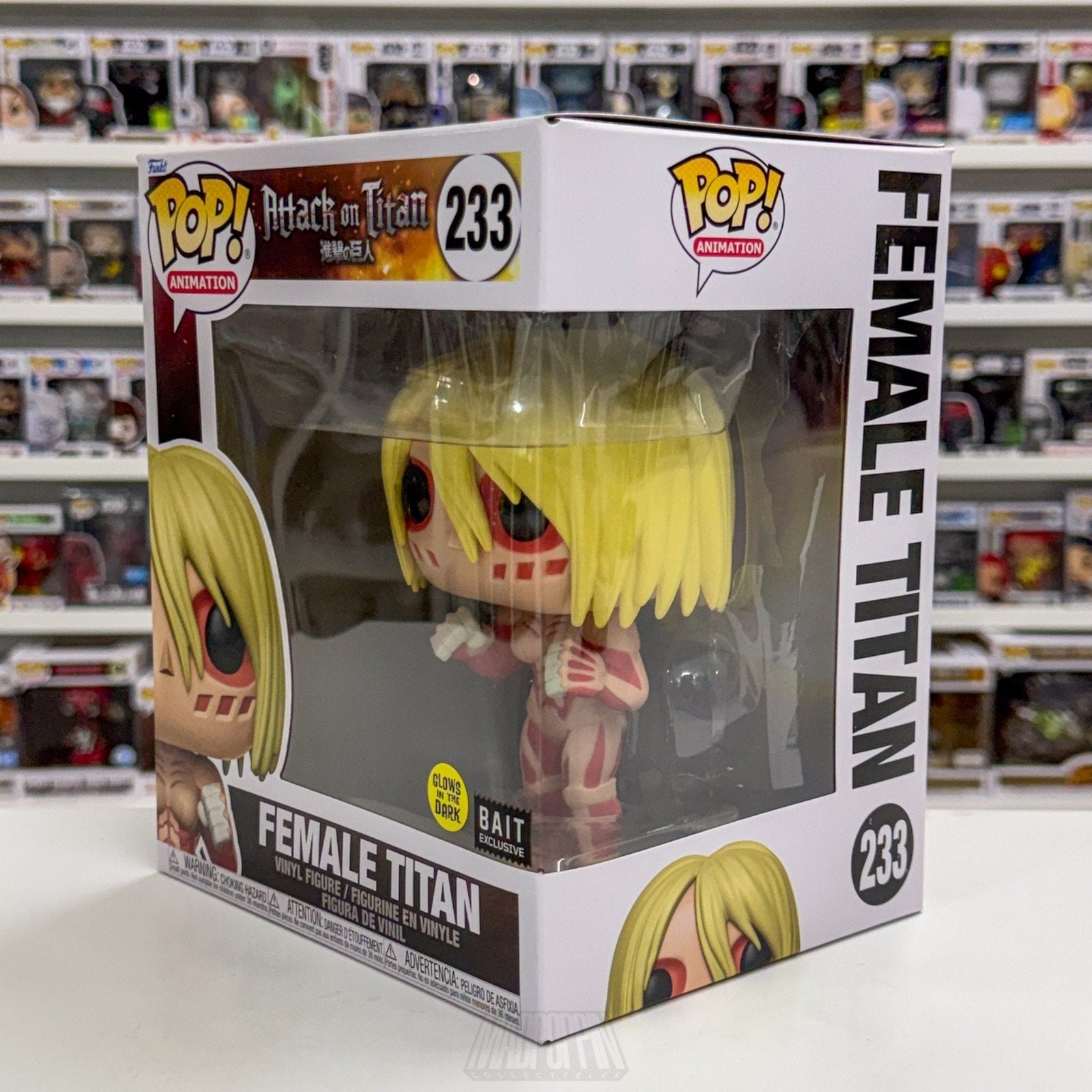 Funko Pop Anime Attack on Titan Female Titan 6" Glow BAIT 233 Manga Vinyl Figure