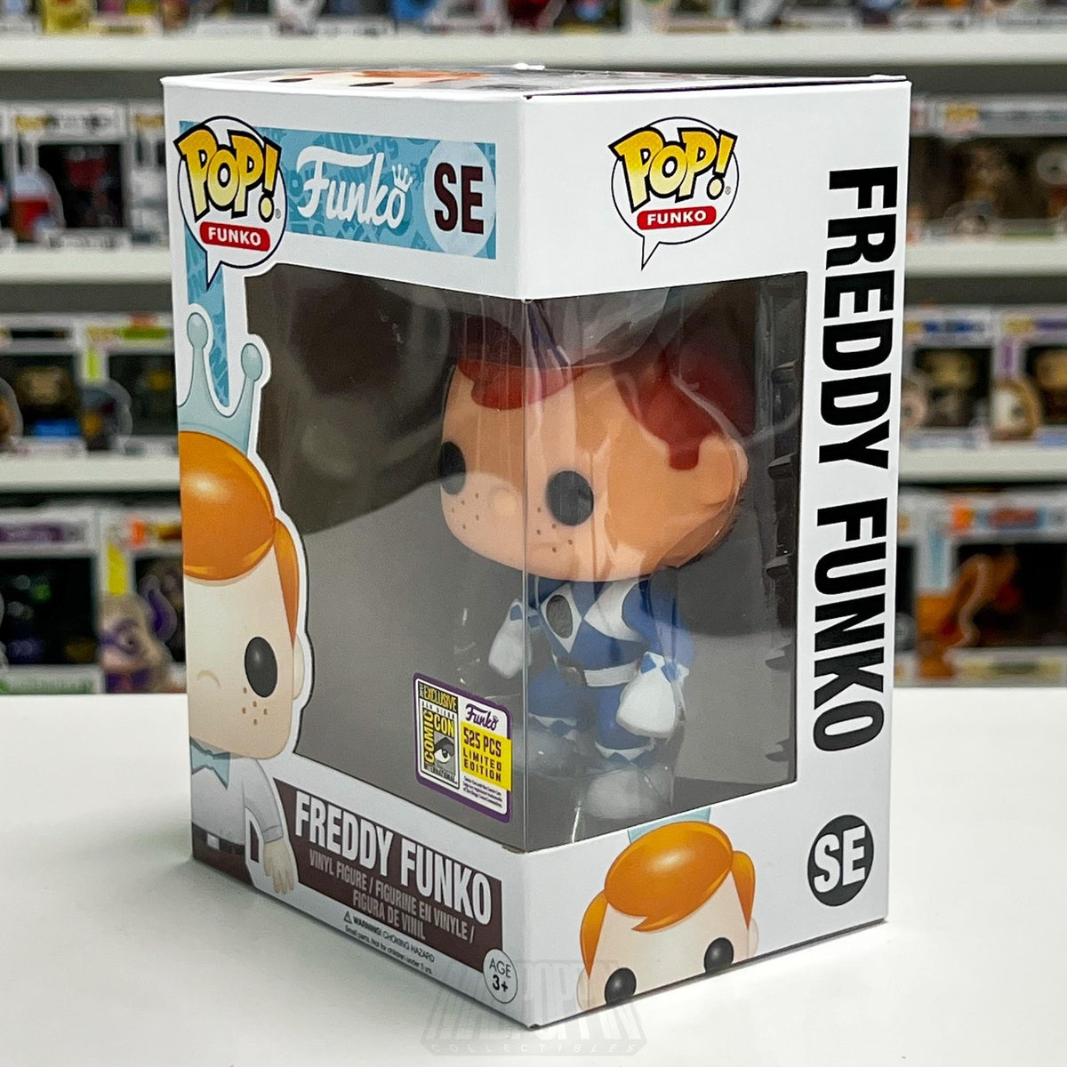 Funko Pop Fundays Freddy as Blue Ranger 525PCS SE SDCC MMPR Ranger Vinyl Figure