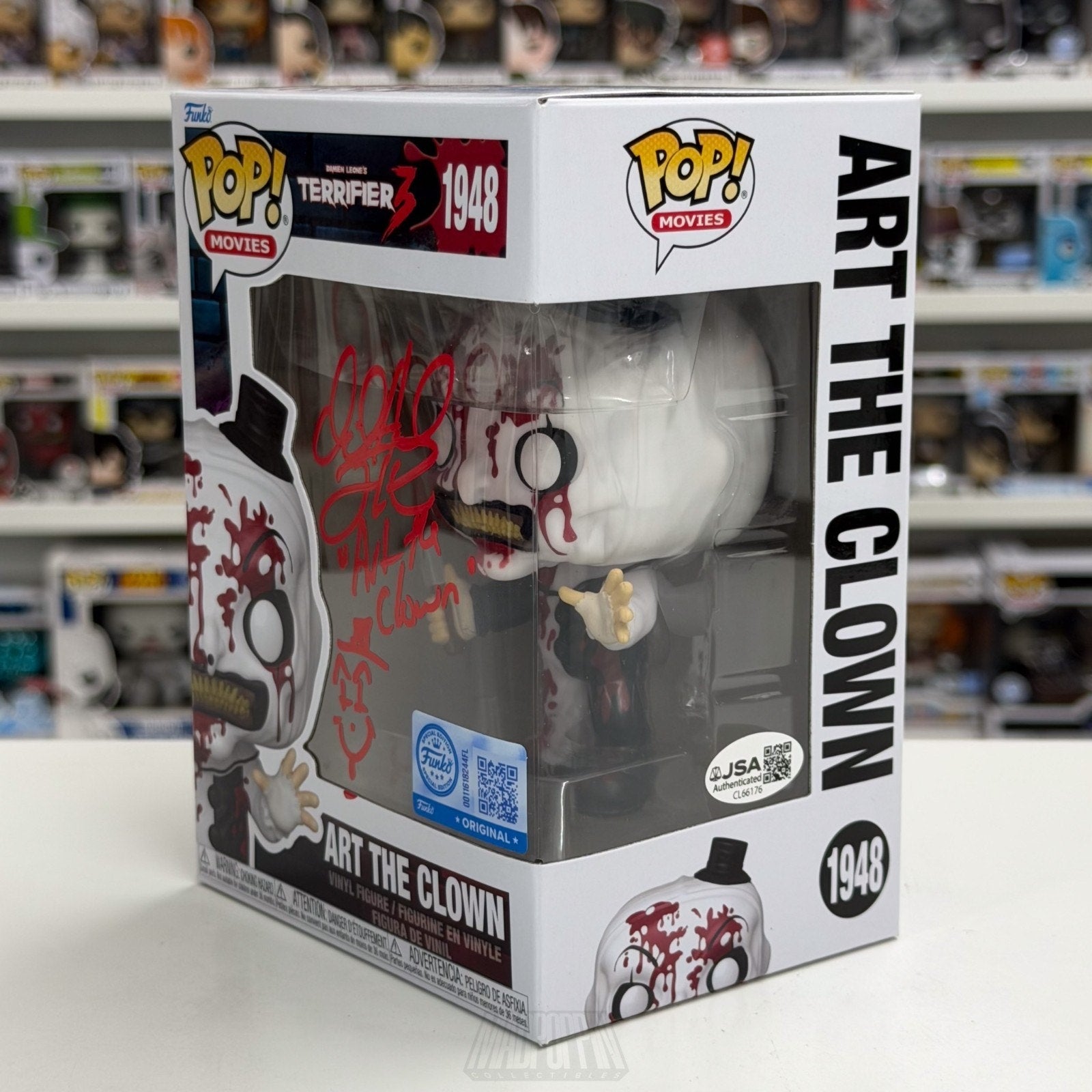 Funko Pop Movies Art the Clown Bloody Signed David Howard Thornton 1948 Figure