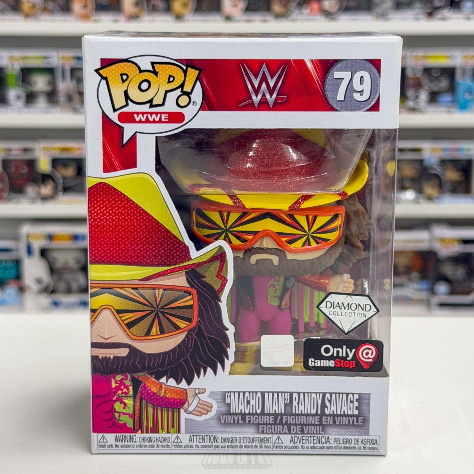 Funko Pop WWE Macho Man Randy Savage Orange Starburst Diamond GameStop 79 Figure