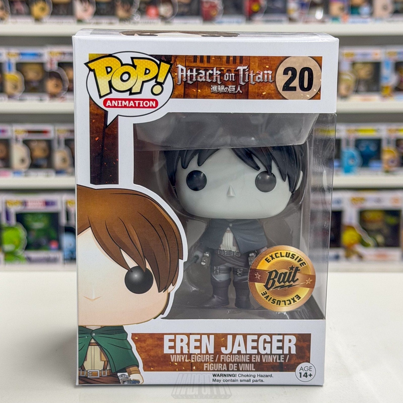 Funko Pop Anime Attack on Titan Eren Jaeger Black & White BAIT 20 Vinyl Figure